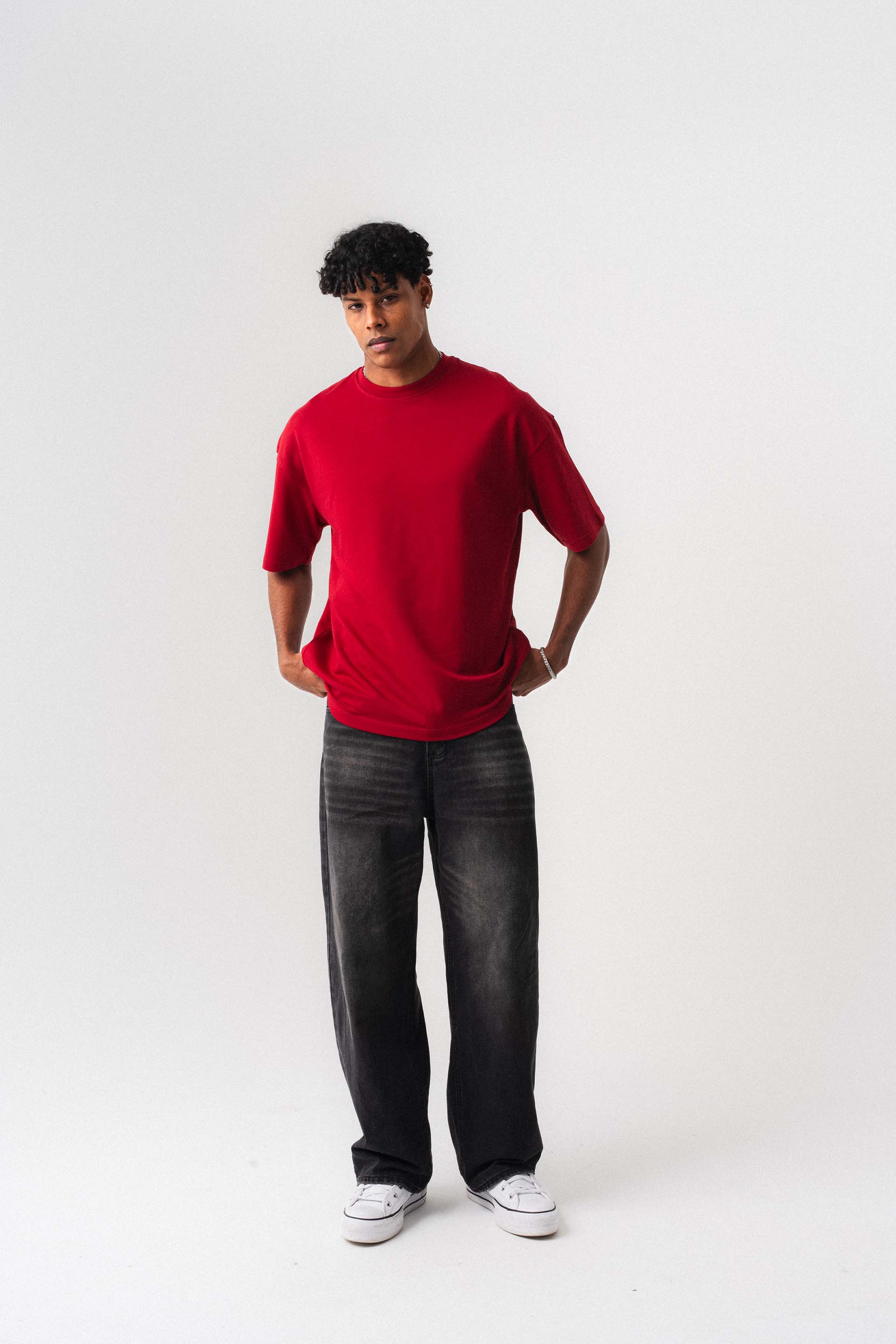 Oversize Basic Kırmızı T-Shirt