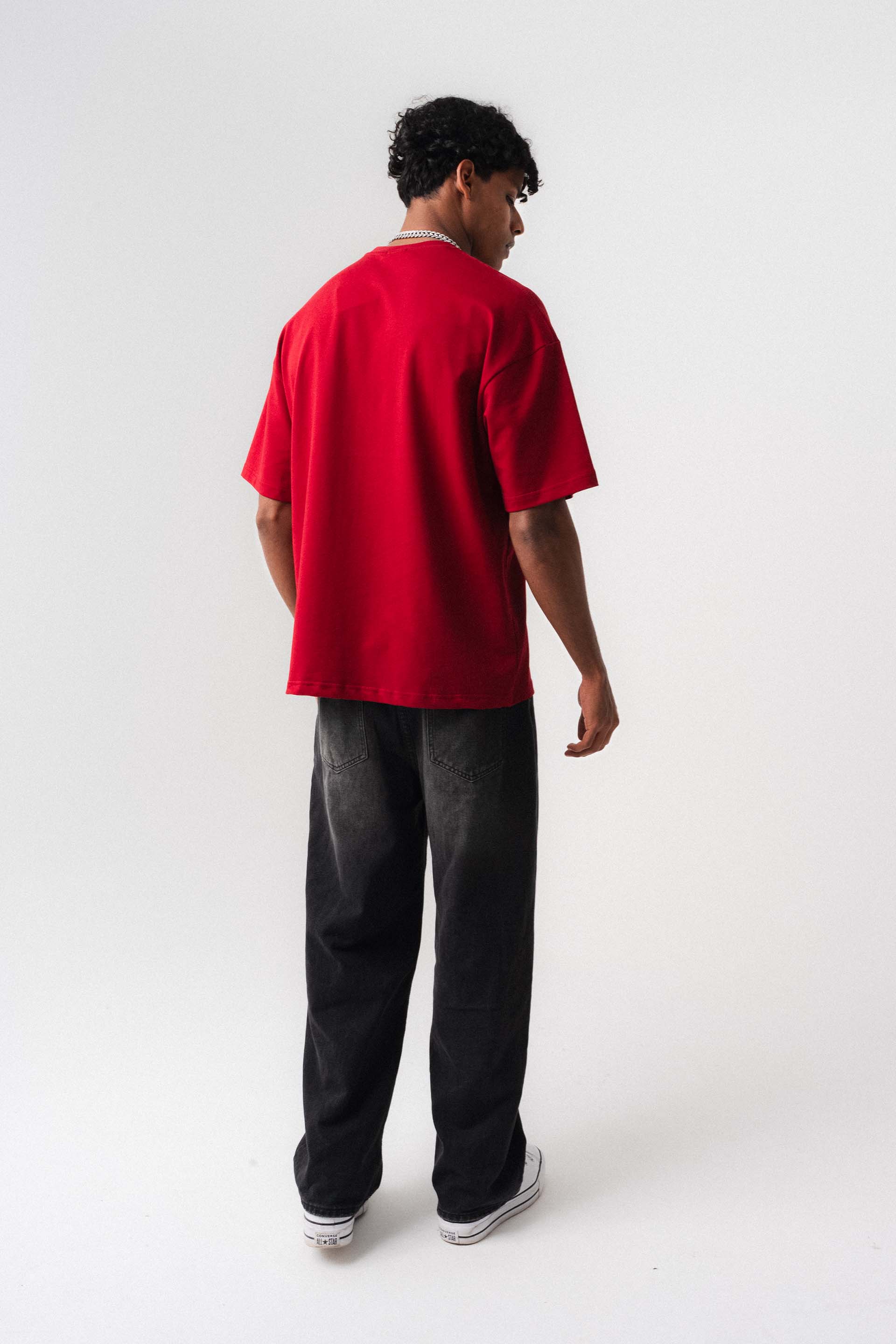 Oversize Basic Kırmızı T-Shirt