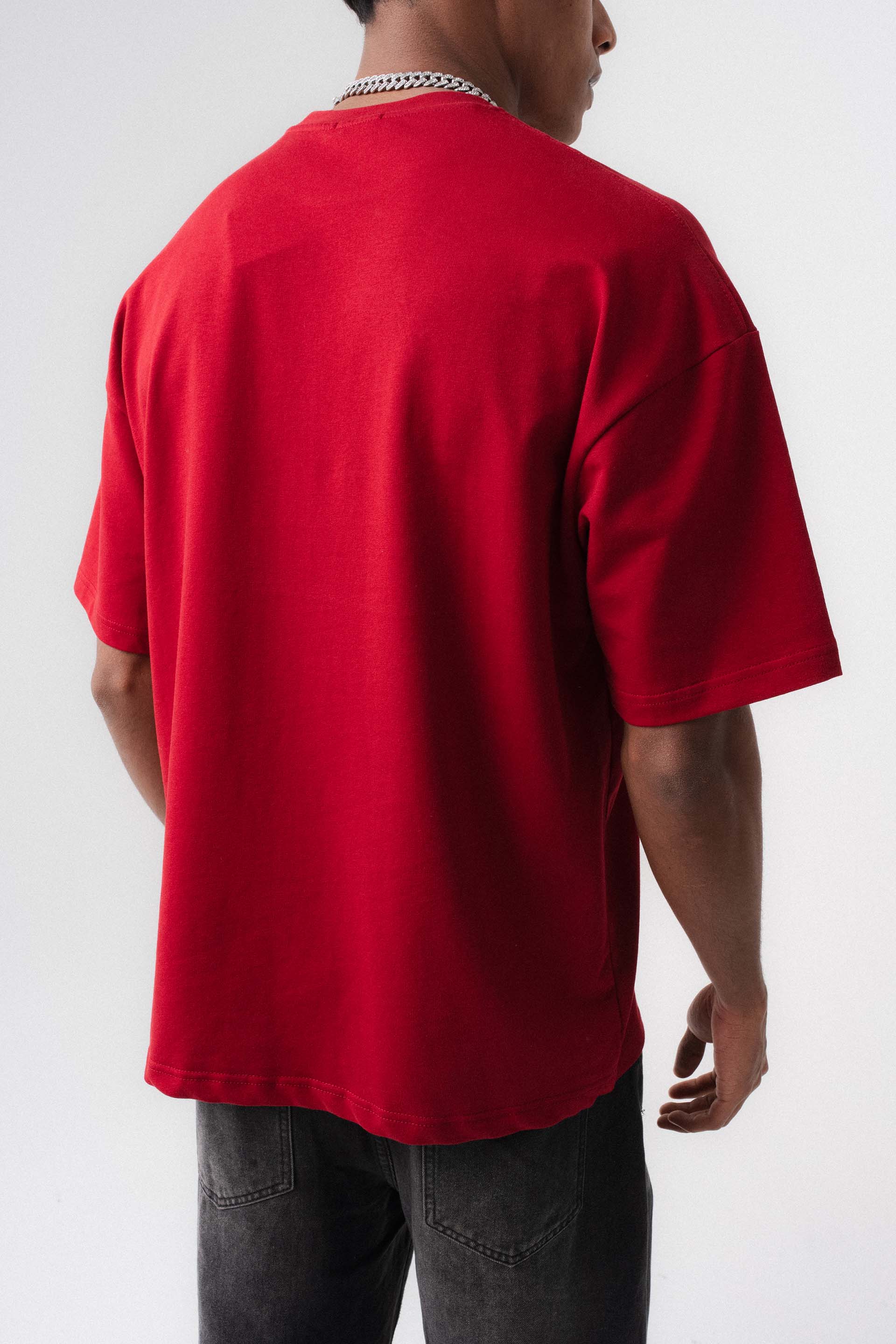 Oversize Basic Kırmızı T-Shirt