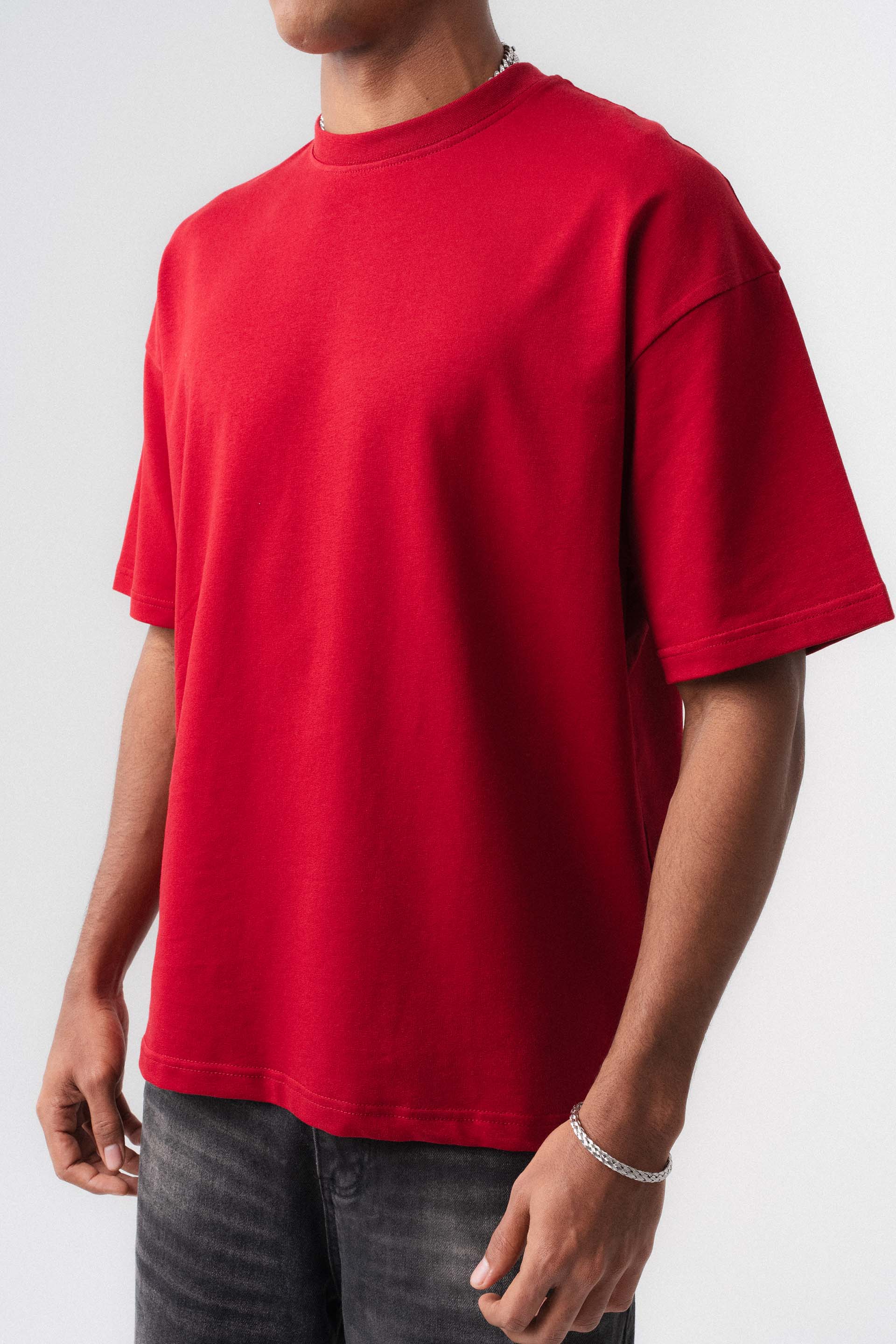 Oversize Basic Kırmızı T-Shirt