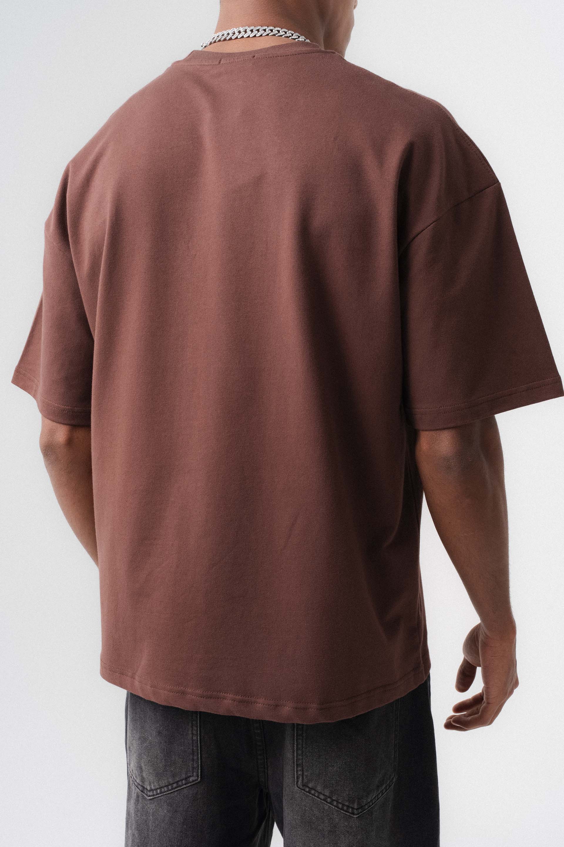 Oversize Basic Kahverengi T-Shirt