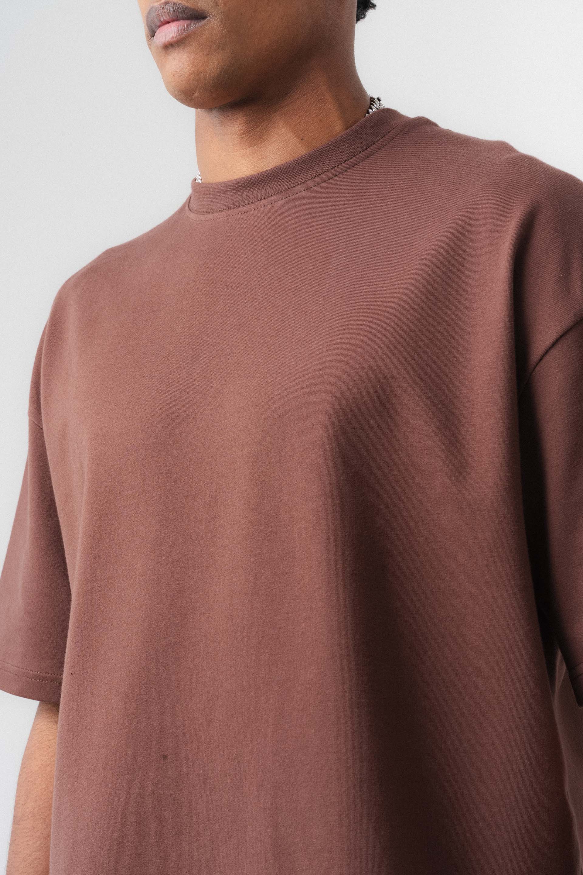 Oversize Basic Kahverengi T-Shirt