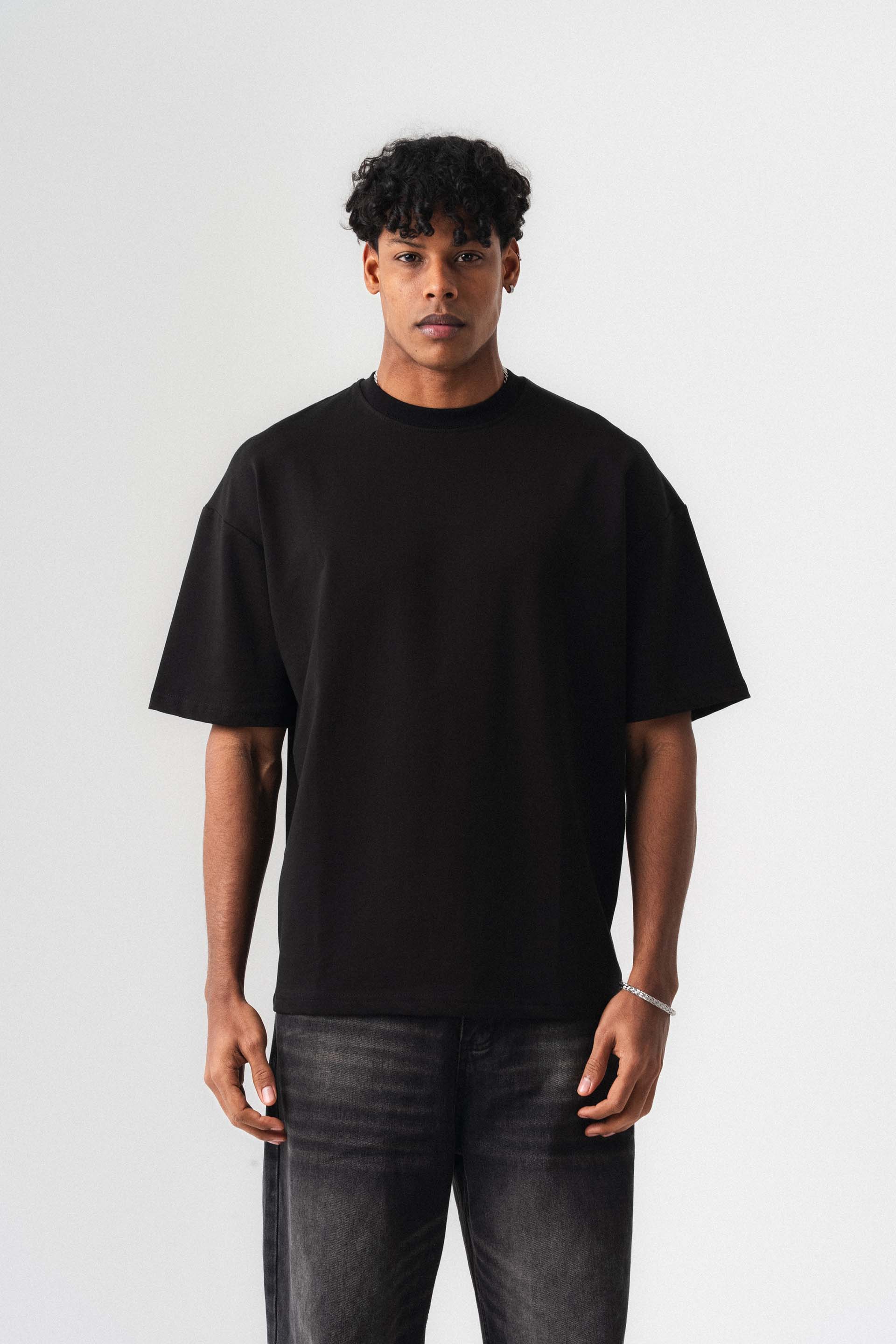 Oversize Basic Siyah T-Shirt