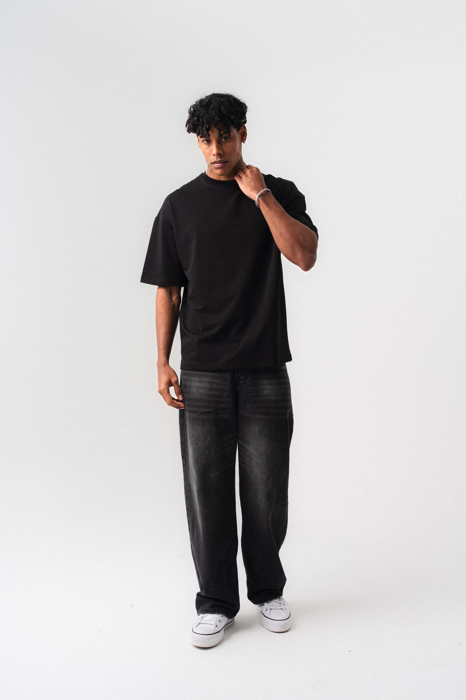 Oversize Basic Siyah T-Shirt