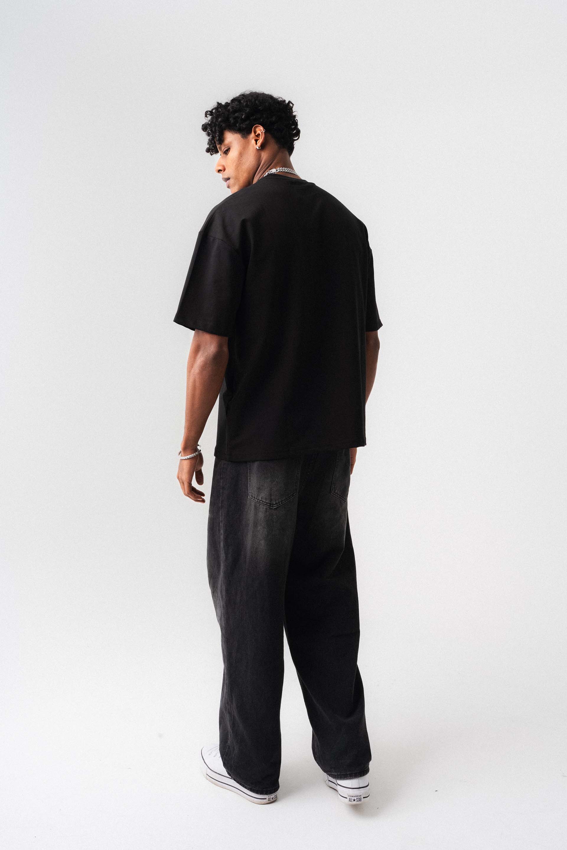 Oversize Basic Siyah T-Shirt