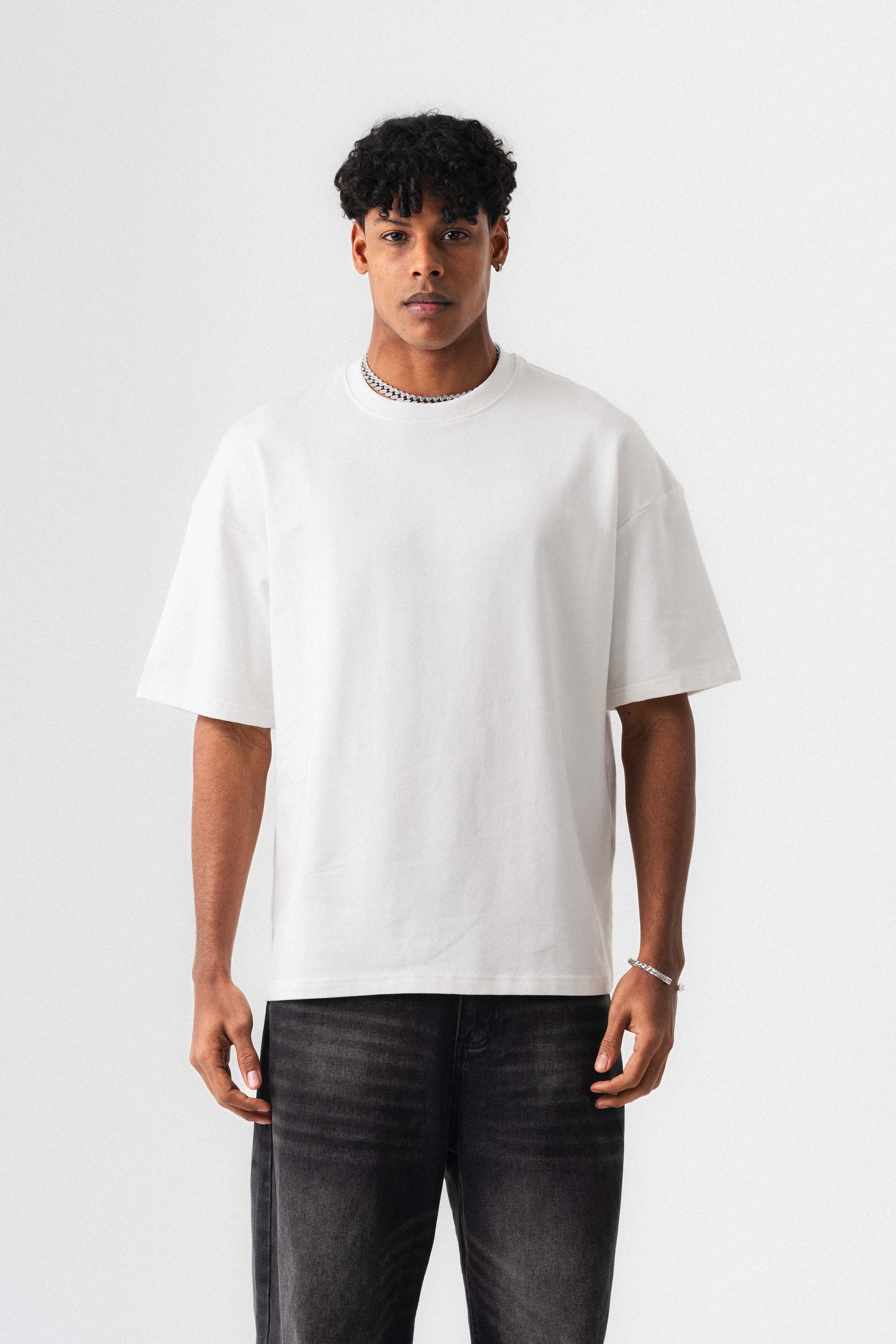 Oversize Basic Beyaz T-Shirt