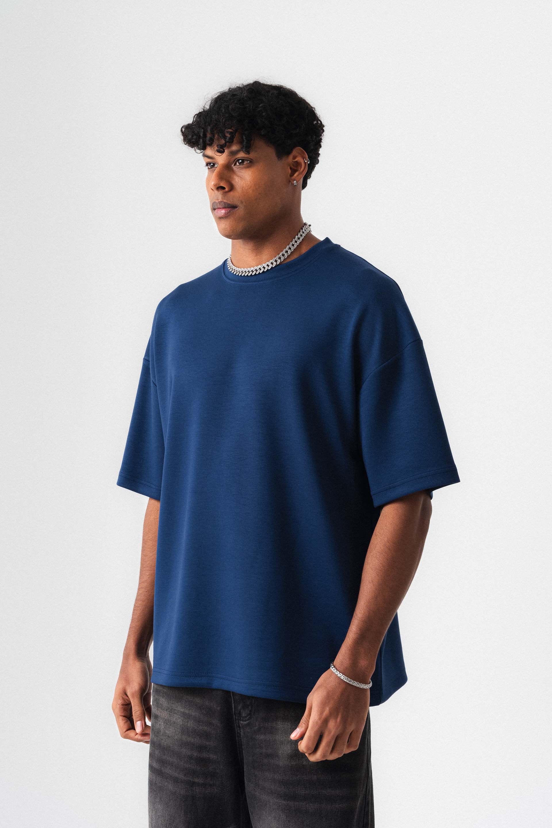 Oversize Basic Lacivert T-Shirt