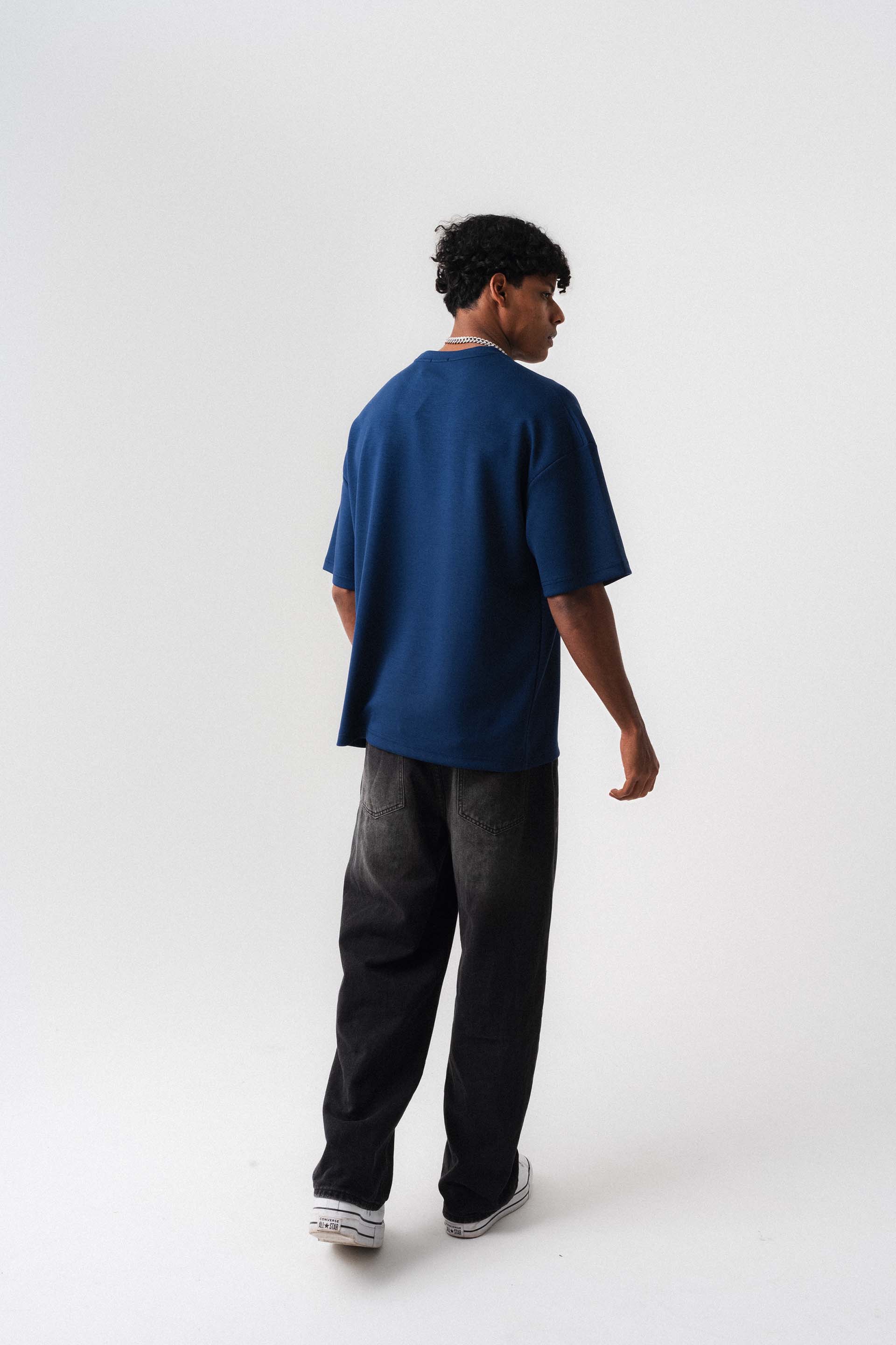 Oversize Basic Lacivert T-Shirt