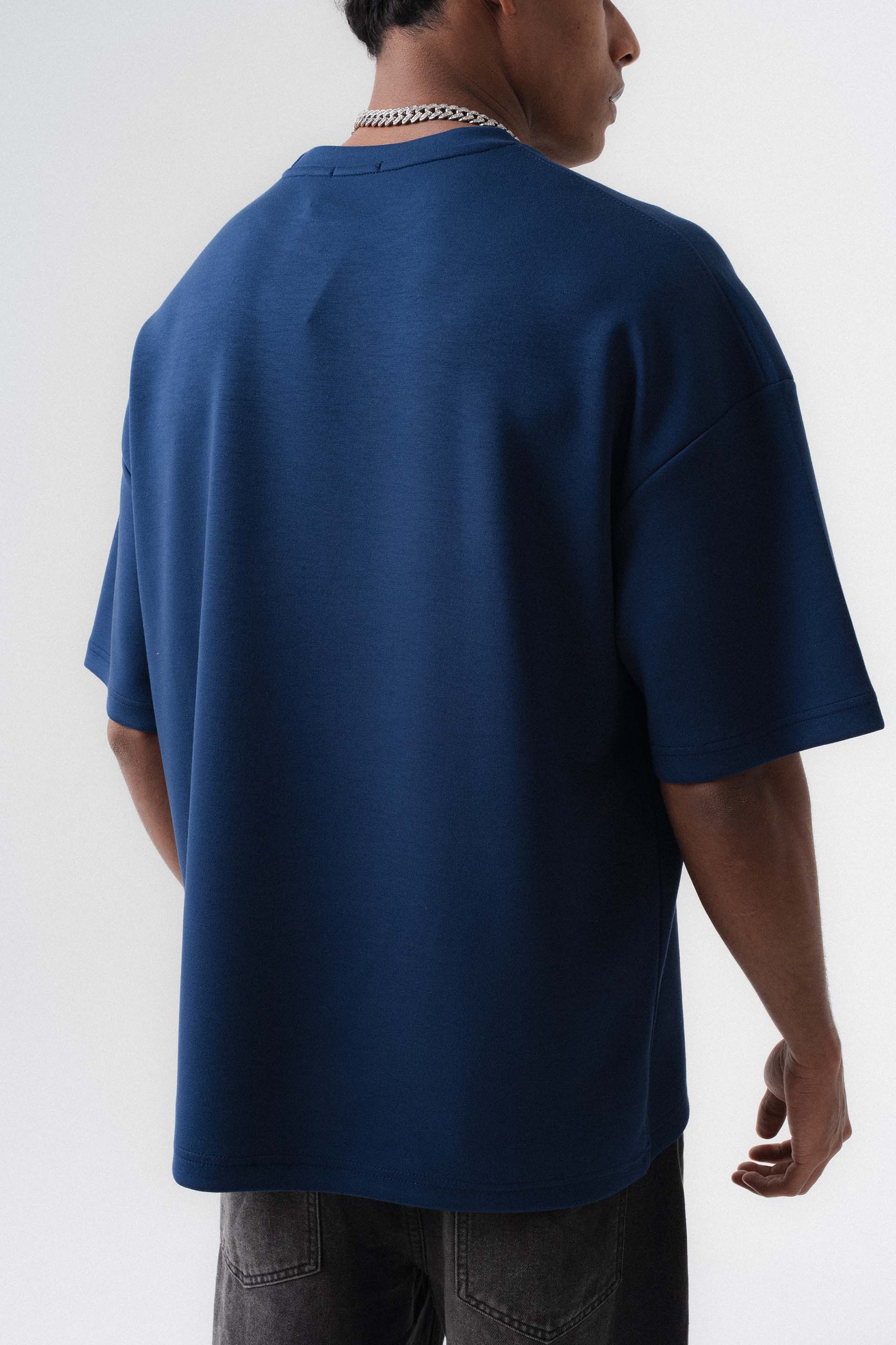 Oversize Basic Lacivert T-Shirt