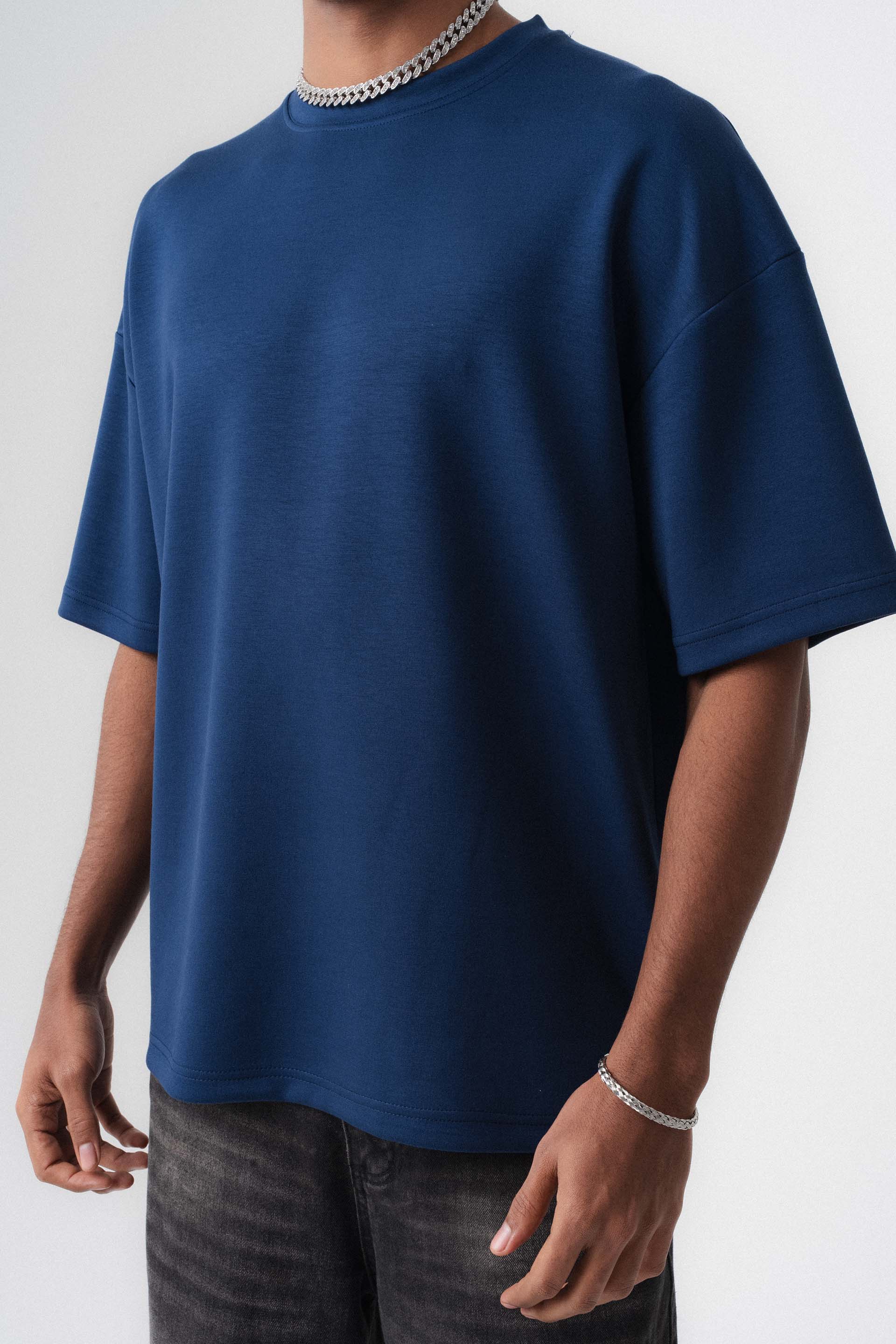 Oversize Basic Lacivert T-Shirt