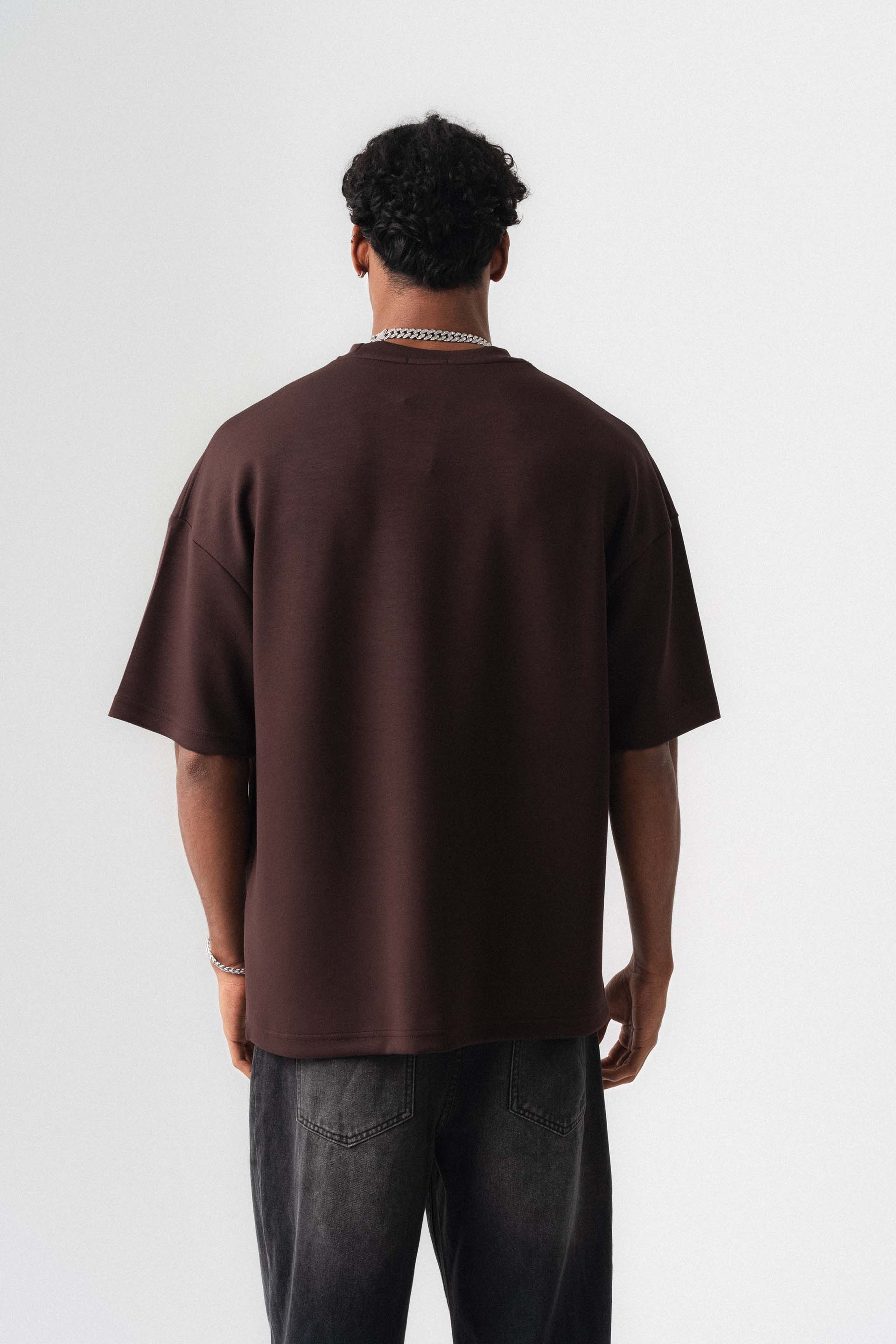 Oversize Basic Kahverengi T-Shirt