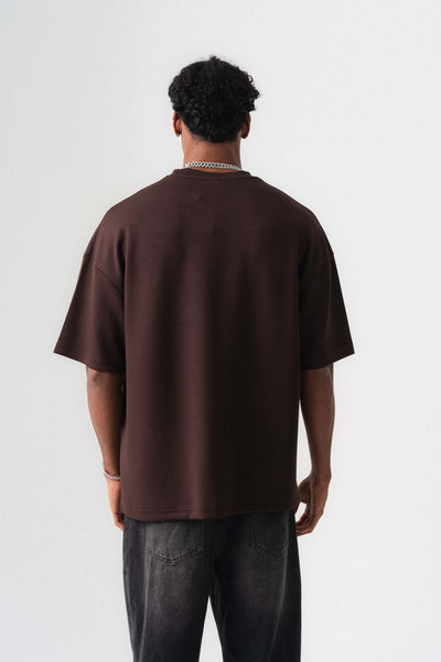 Oversize Basic Kahverengi T-Shirt
