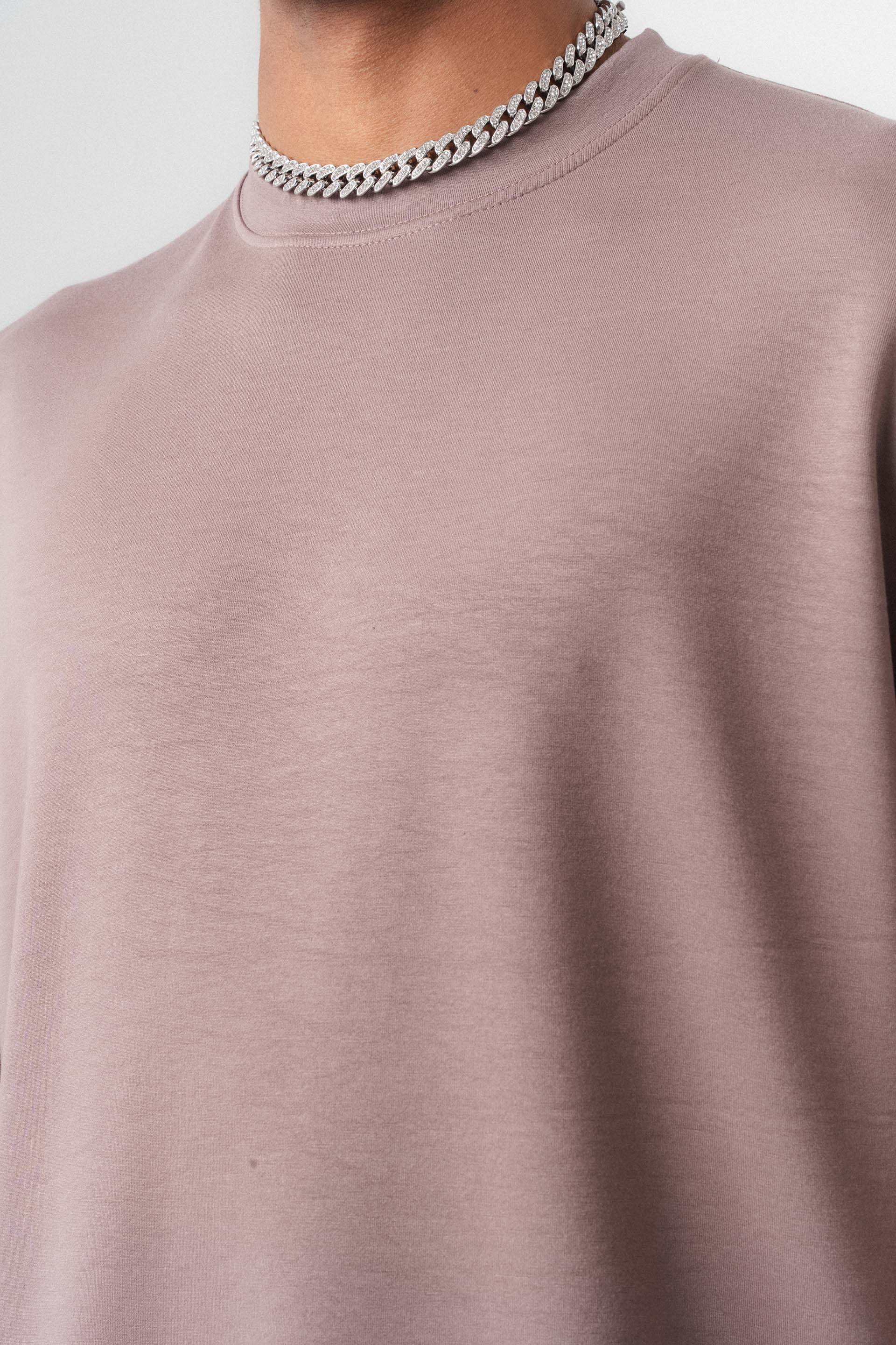 Oversize Basic Gül Kurusu T-Shirt
