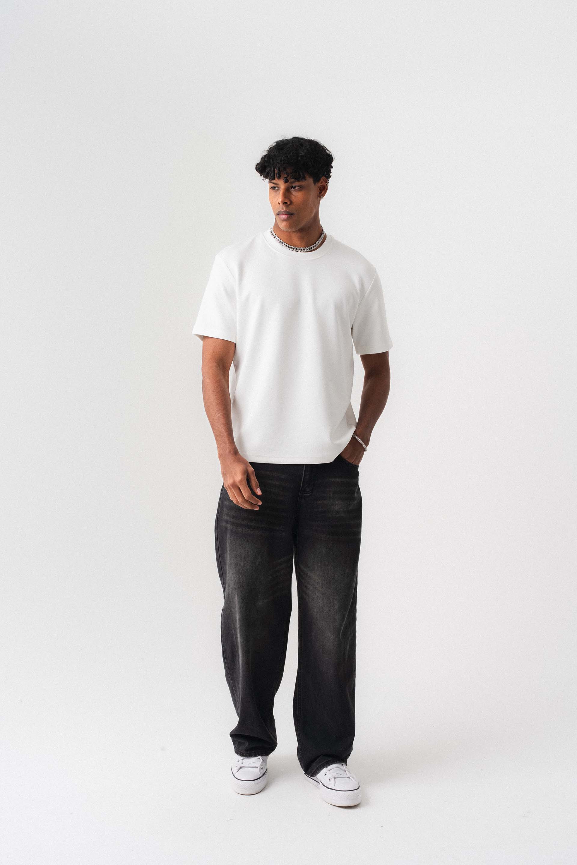 Oversize Basic Beyaz T-Shirt