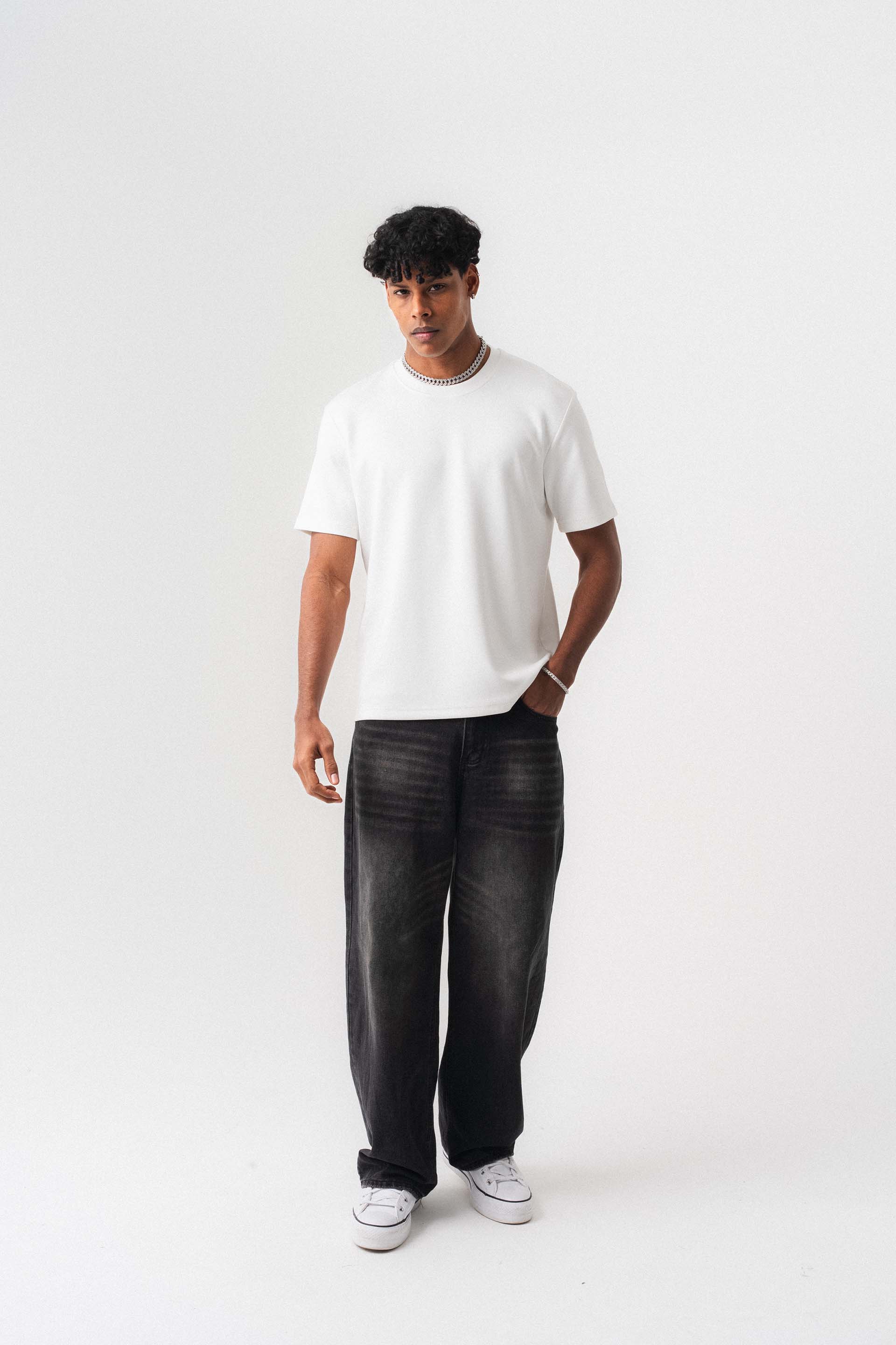 Oversize Basic Beyaz T-Shirt