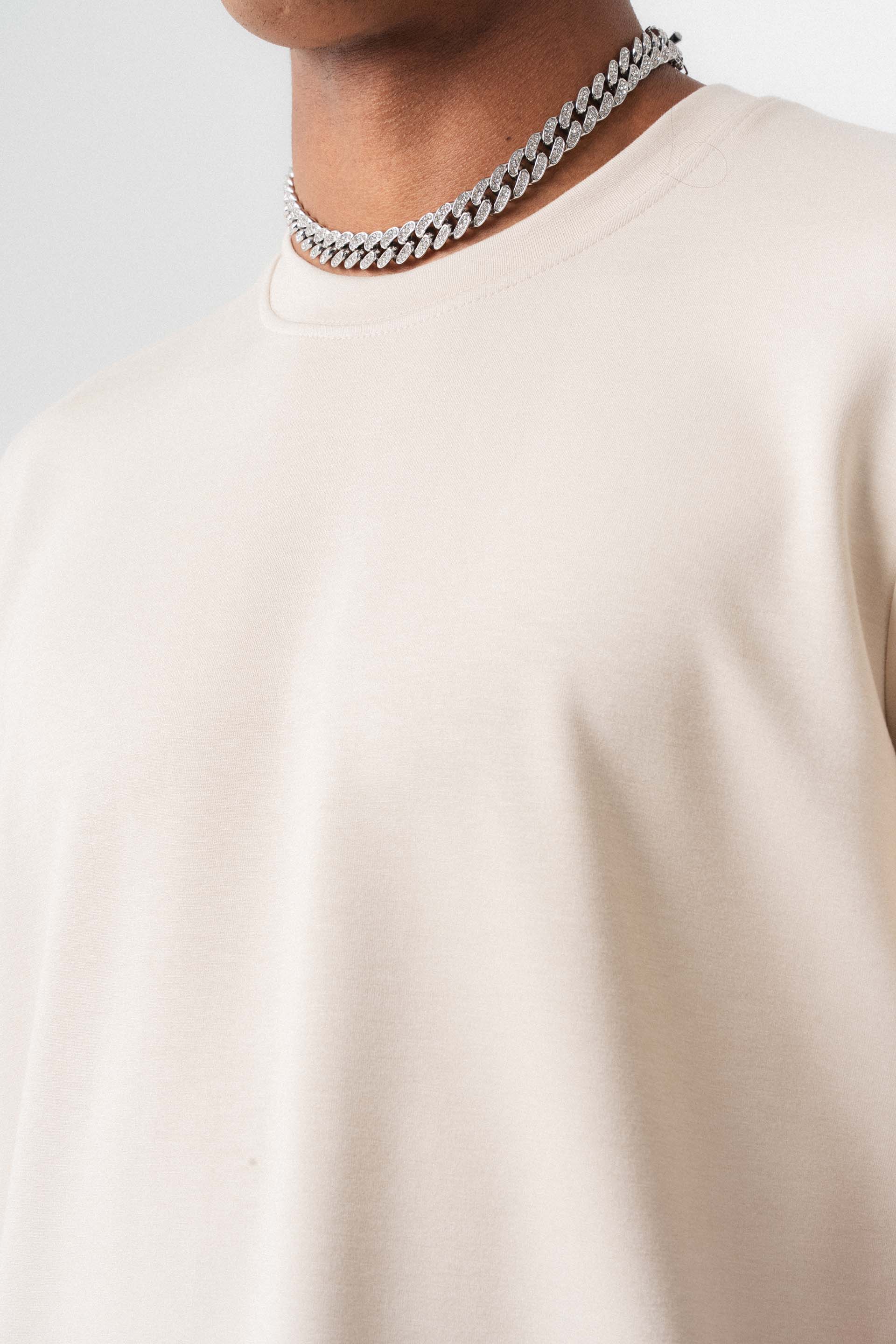 Oversize Basic Krem T-Shirt