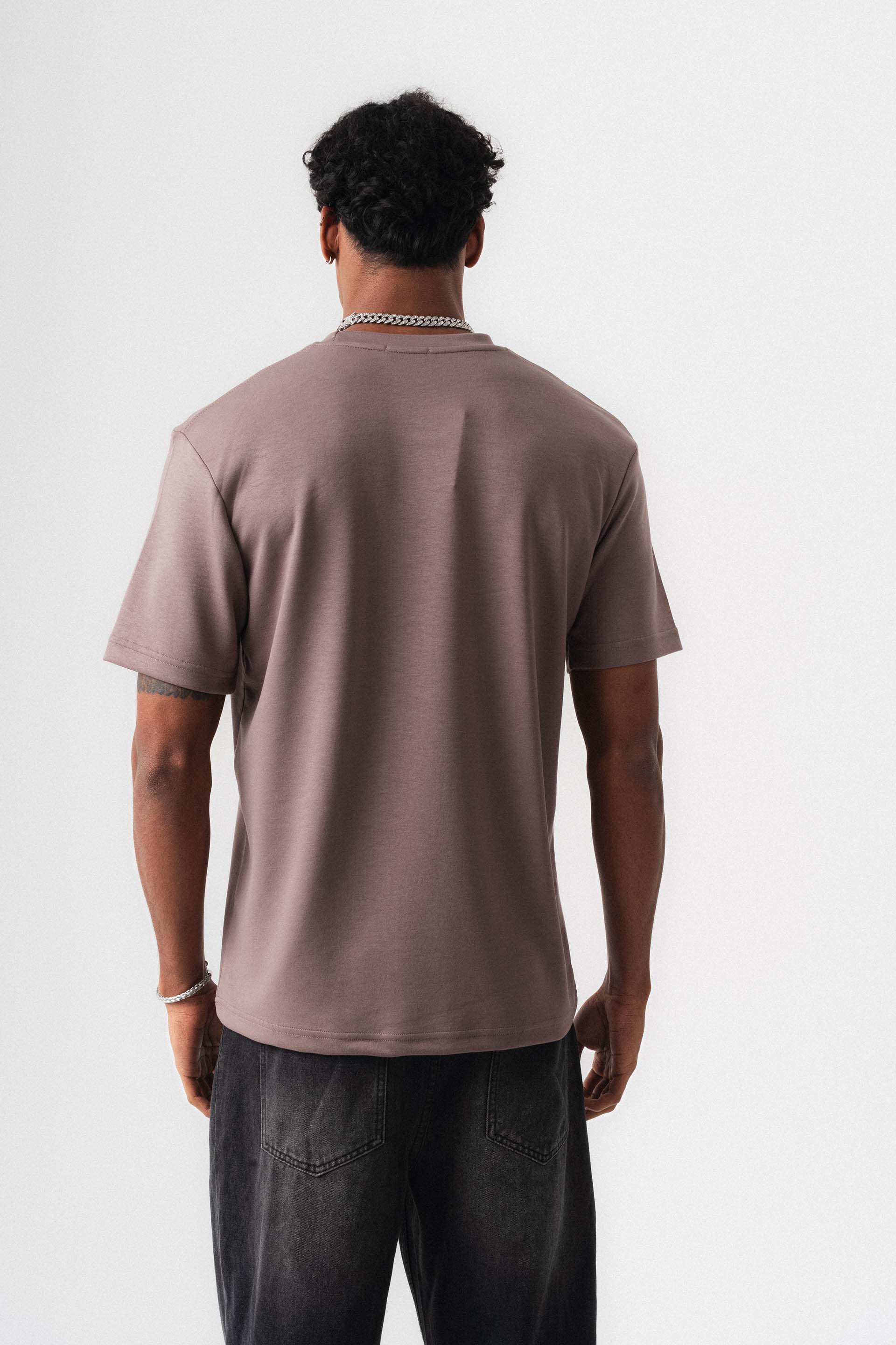 Oversize Basic Gül Kurusu T-Shirt