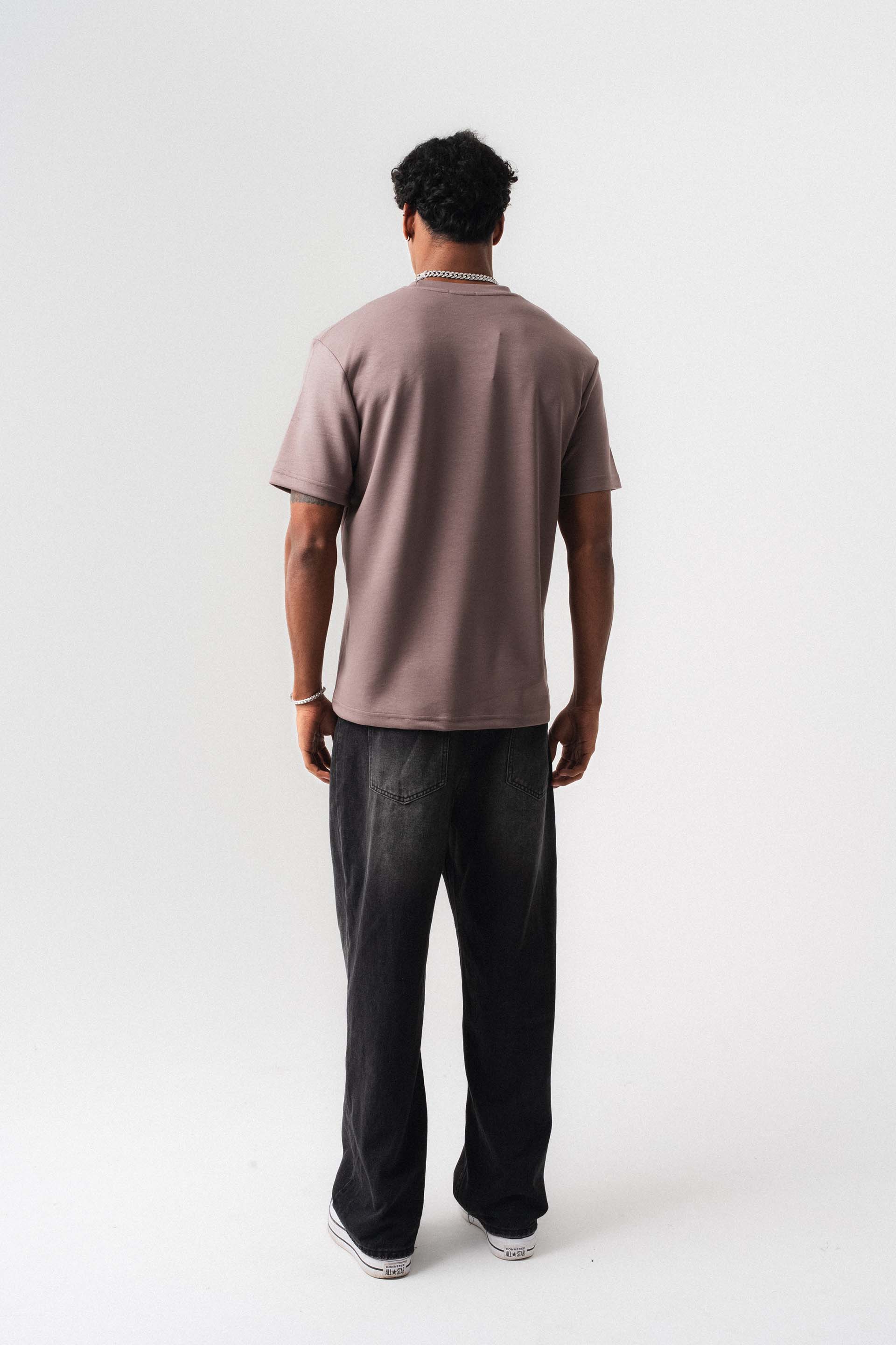 Oversize Basic Gül Kurusu T-Shirt