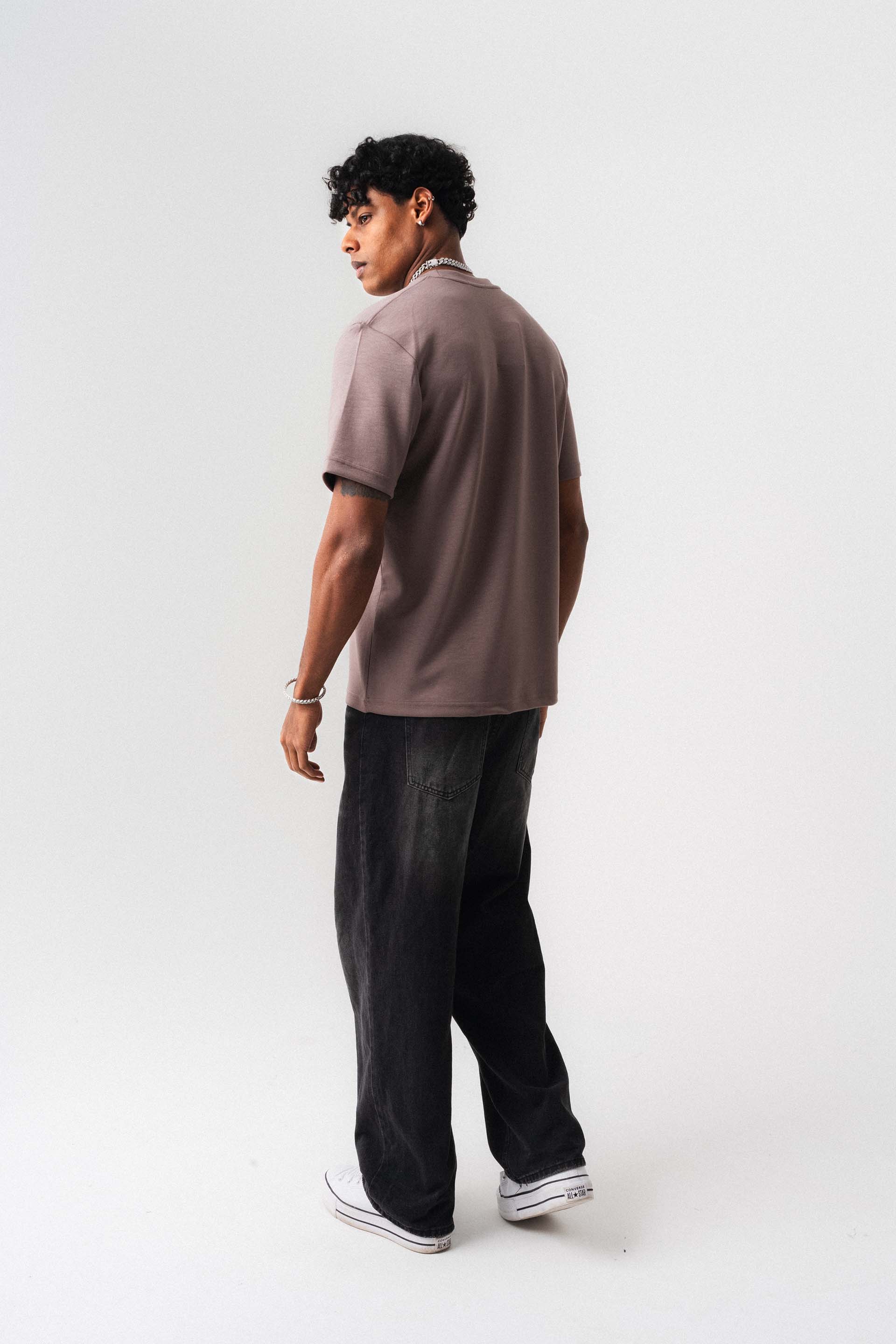 Oversize Basic Gül Kurusu T-Shirt