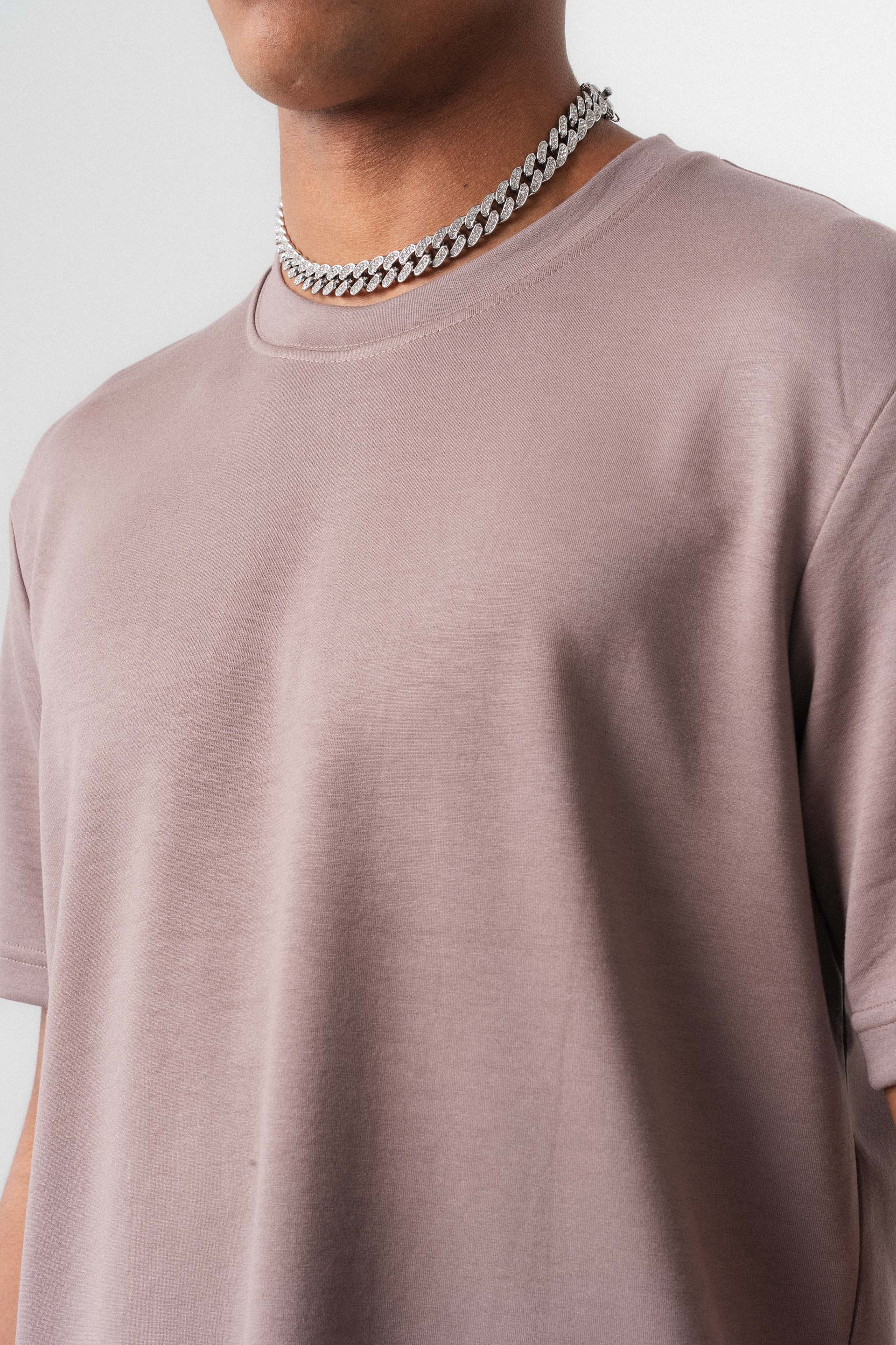 Oversize Basic Gül Kurusu T-Shirt