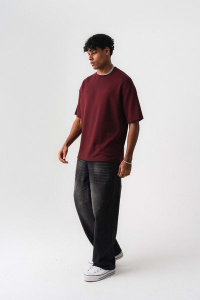 Oversize Basic Bordo T-Shirt
