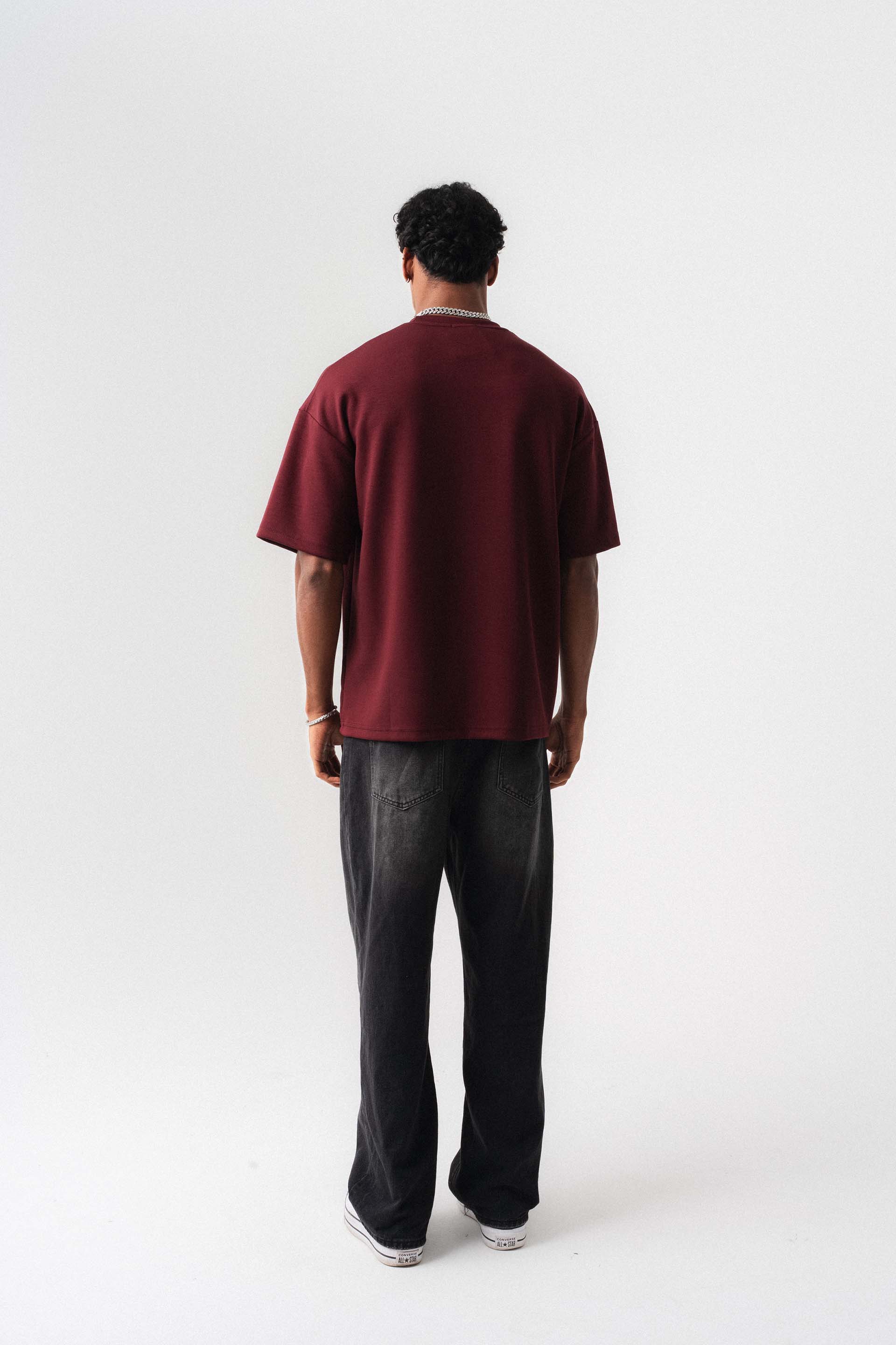 Oversize Basic Bordo T-Shirt