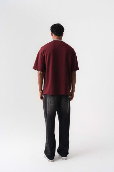 Oversize Basic Bordo T-Shirt
