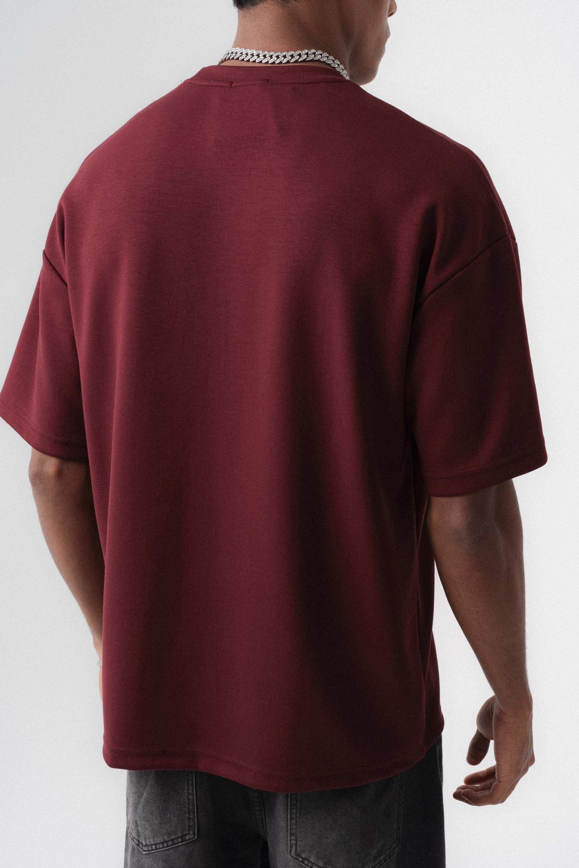 Oversize Basic Bordo T-Shirt