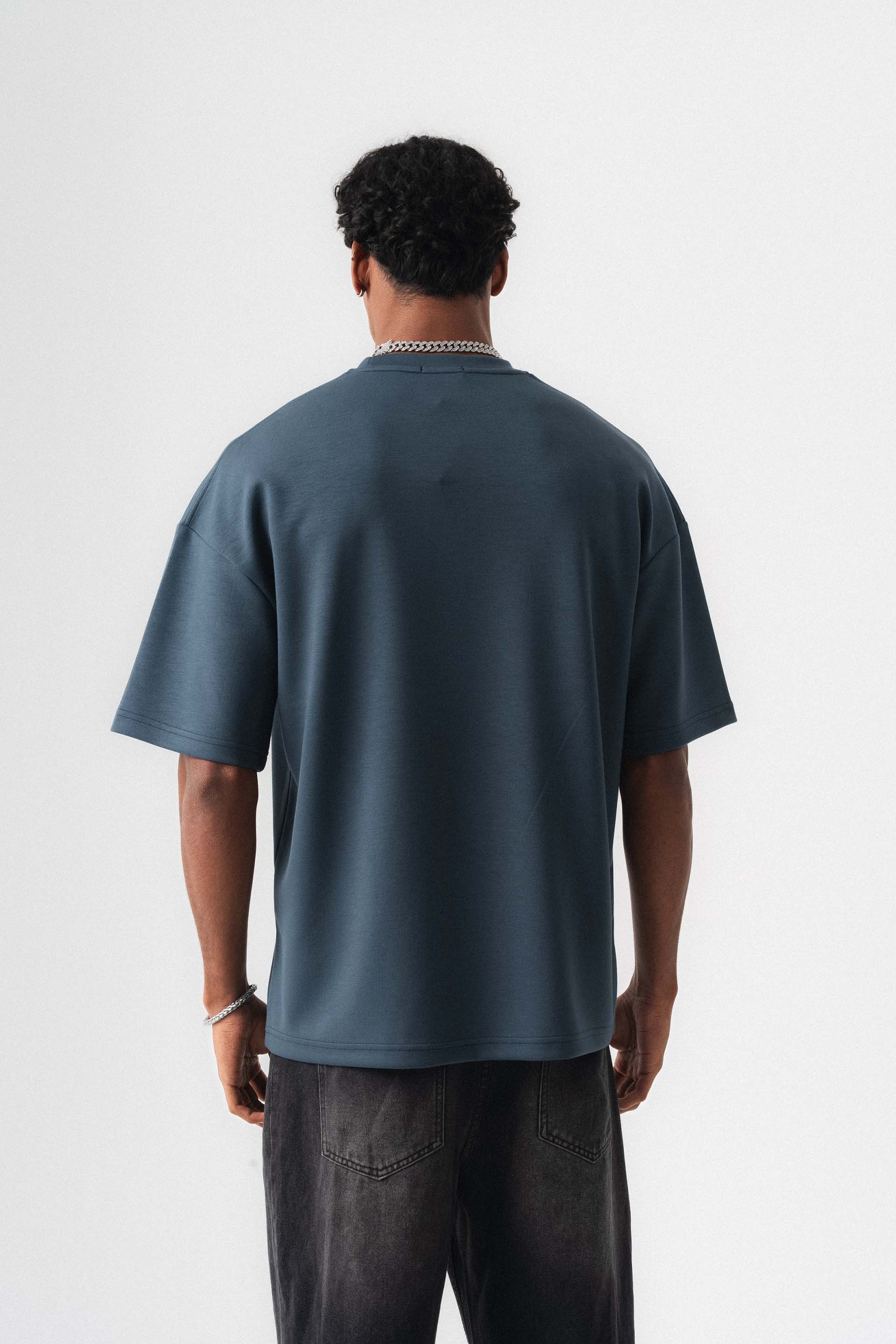 Oversize Basic Mavi T-Shirt