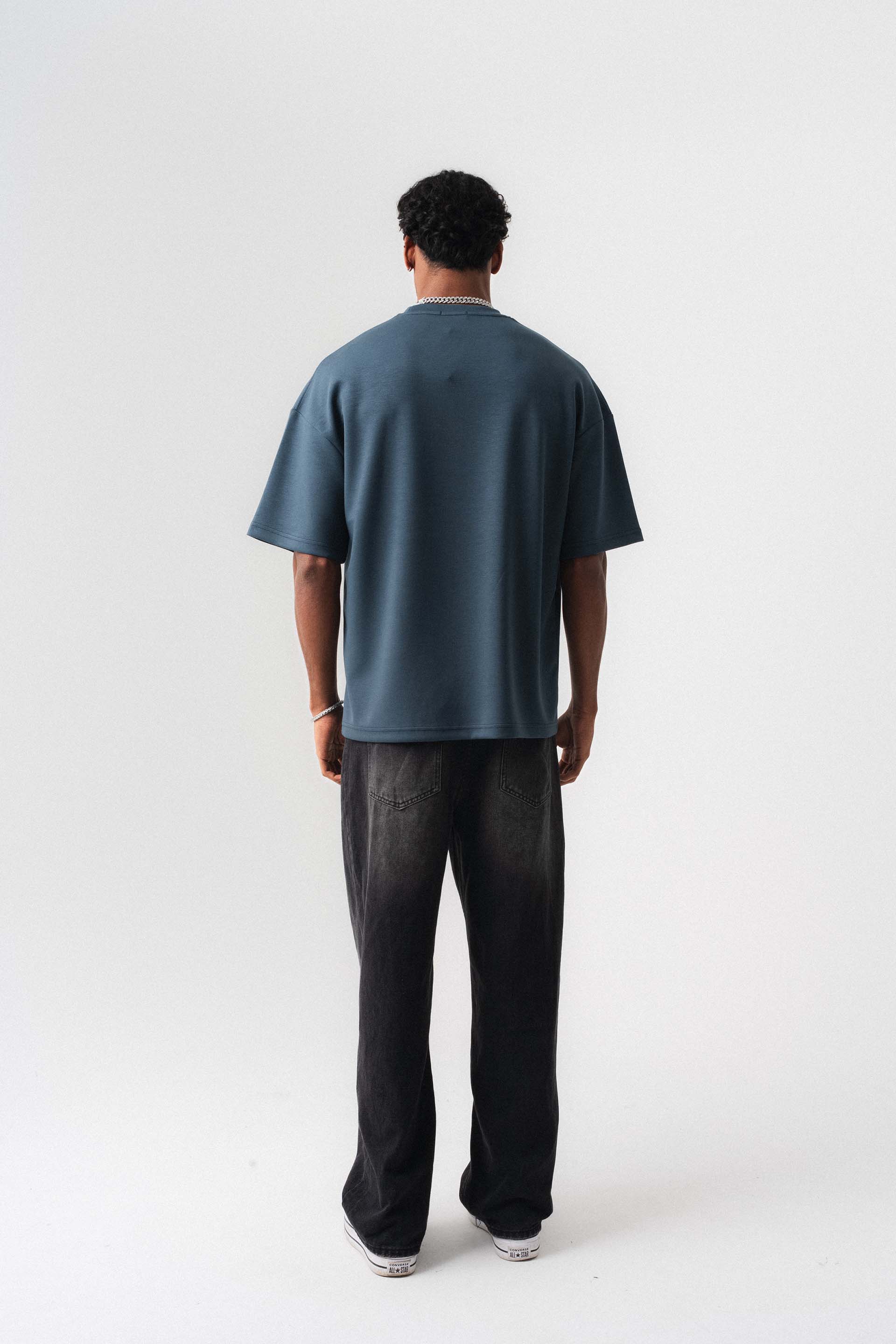 Oversize Basic Mavi T-Shirt