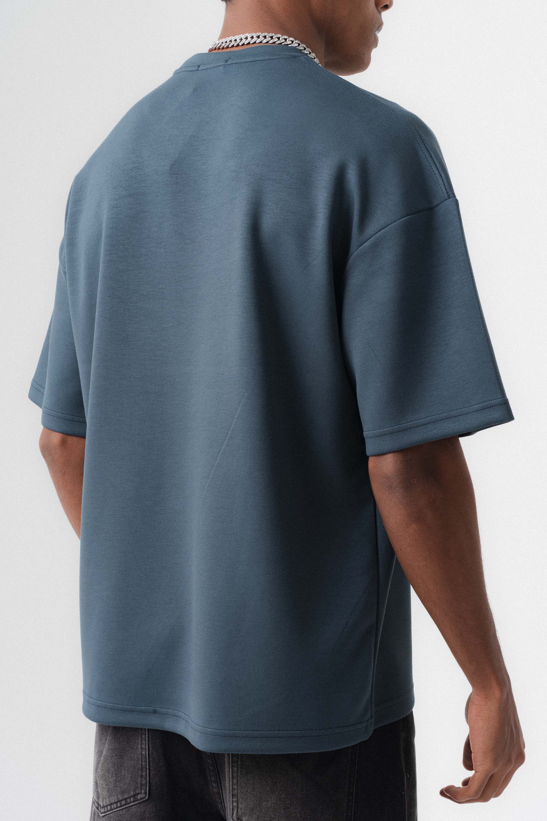 Oversize Basic Mavi T-Shirt