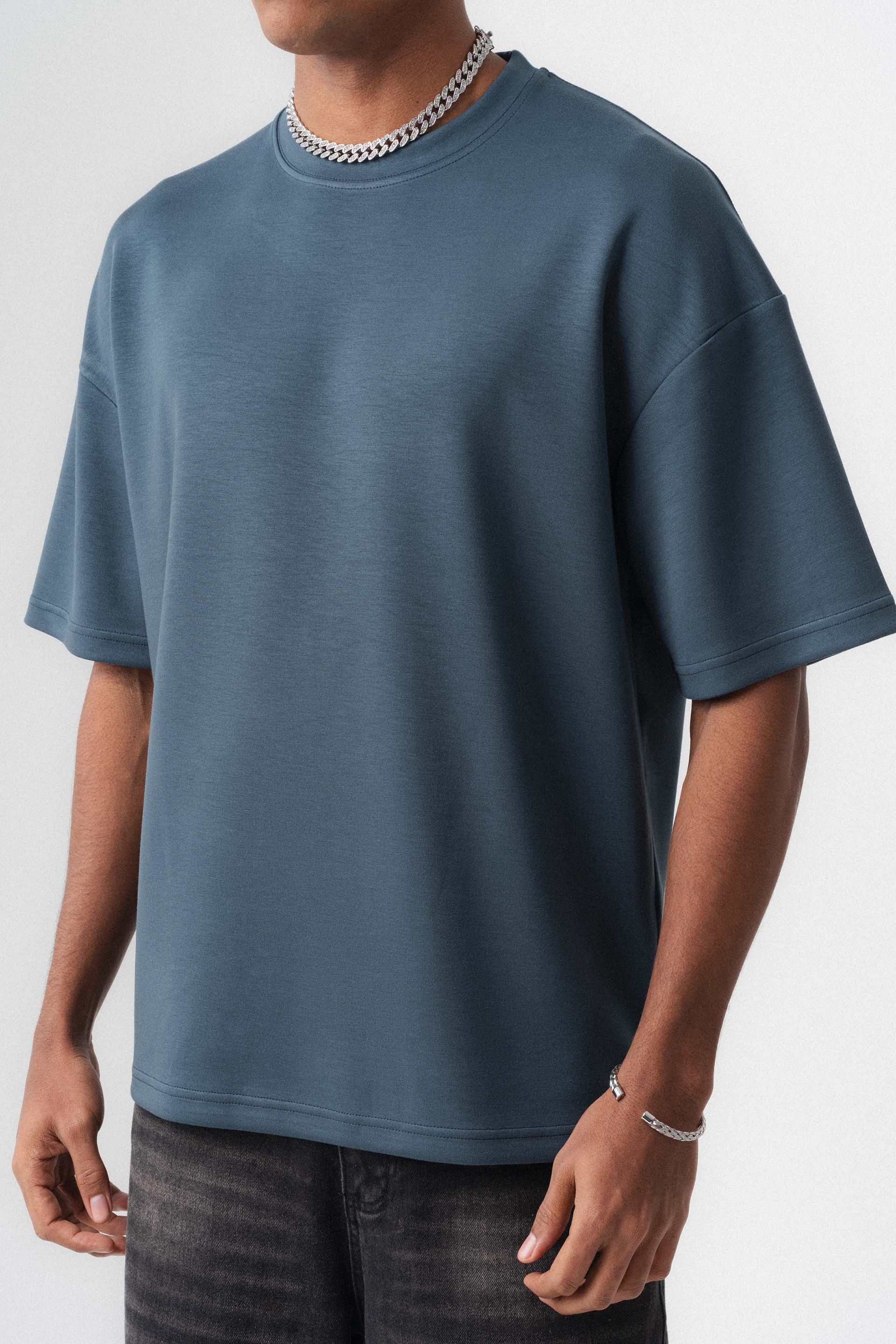 Oversize Basic Mavi T-Shirt