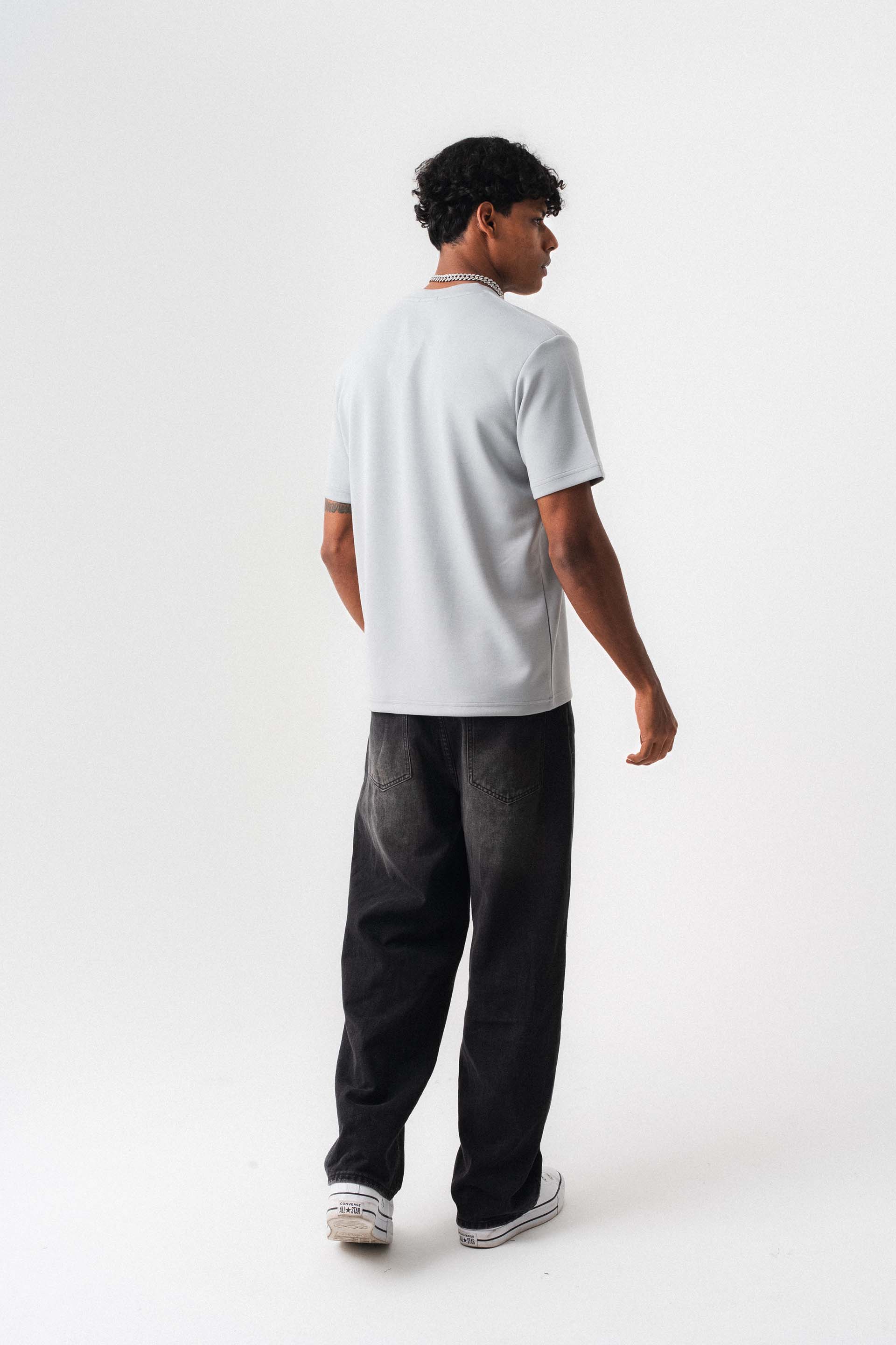 Oversize Basic Açık Gri T-Shirt