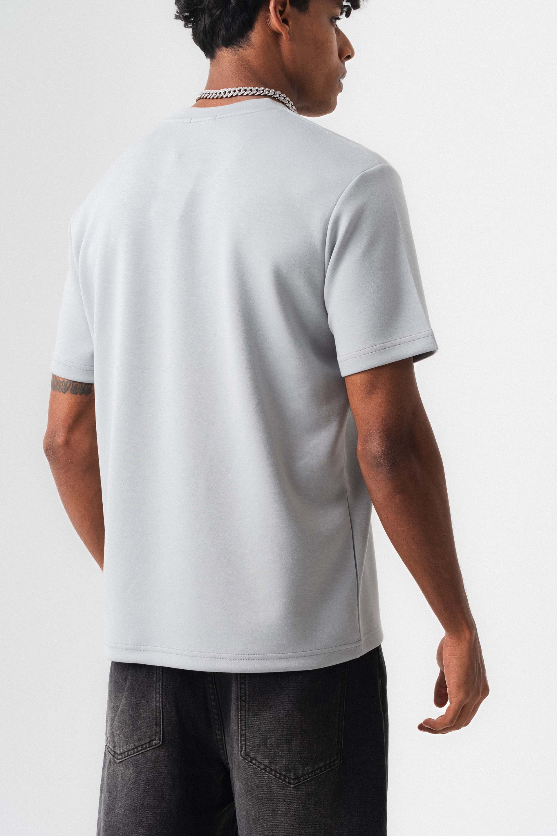 Oversize Basic Açık Gri T-Shirt
