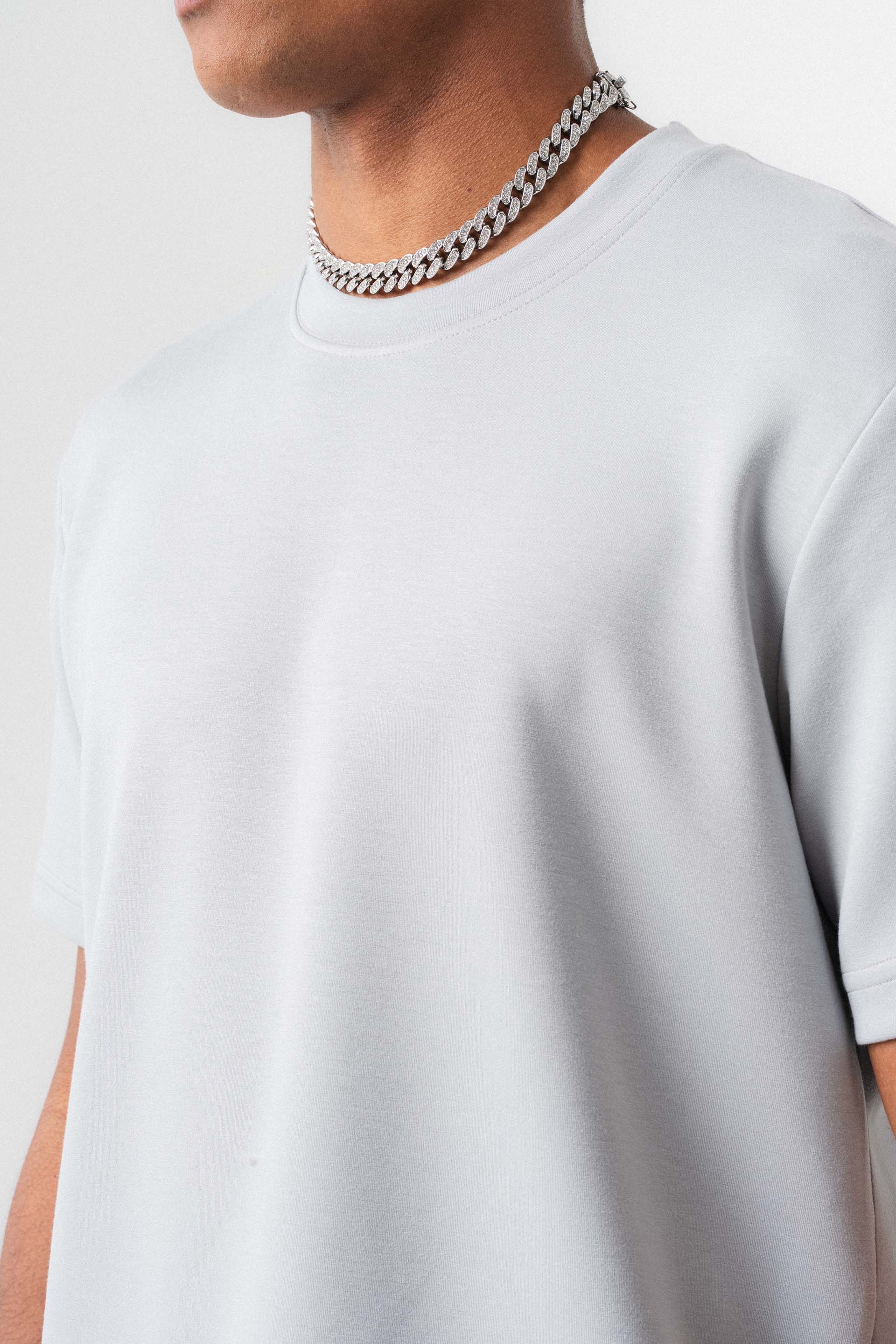 Oversize Basic Açık Gri T-Shirt