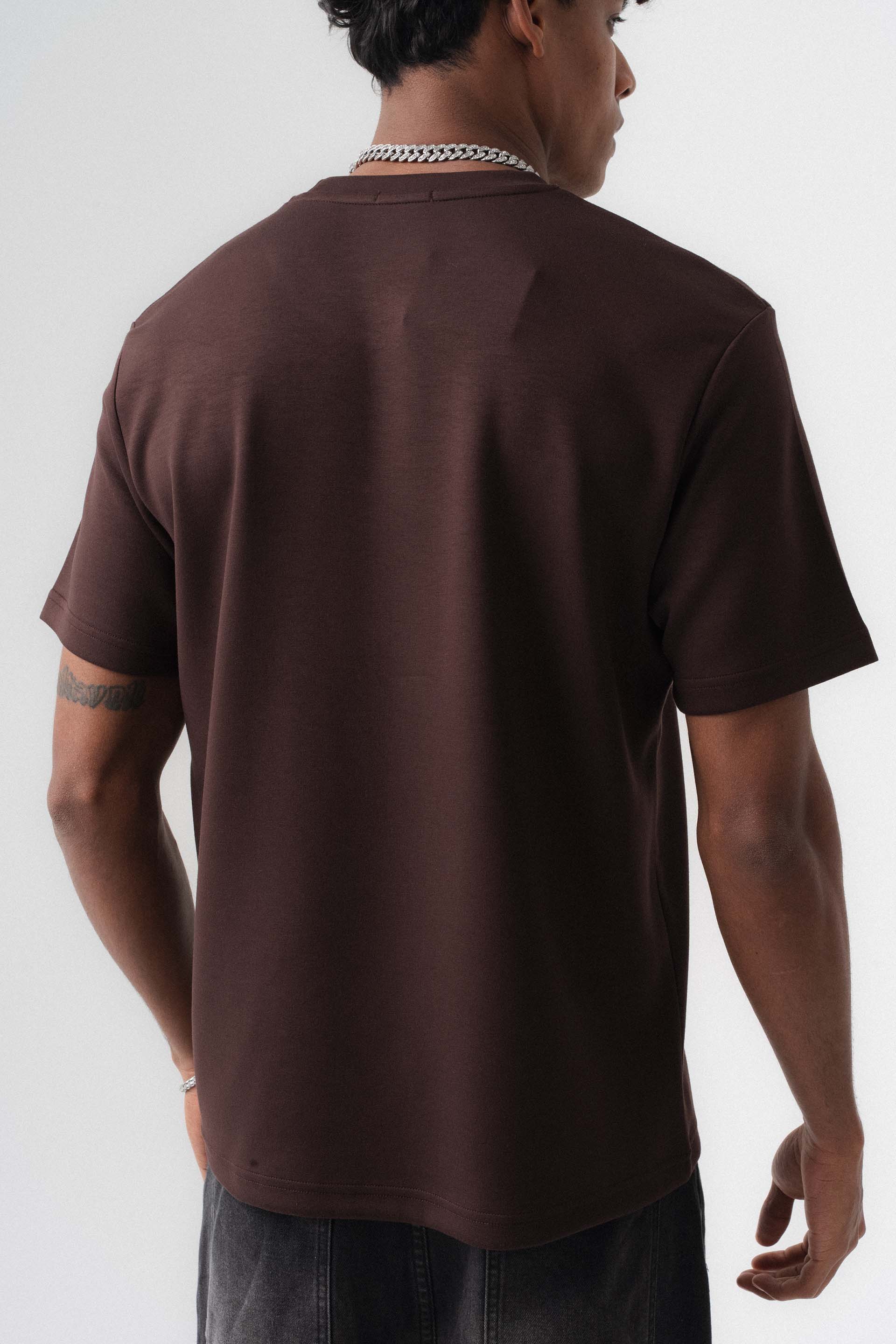Oversize Basic Kahverengi T-Shirt