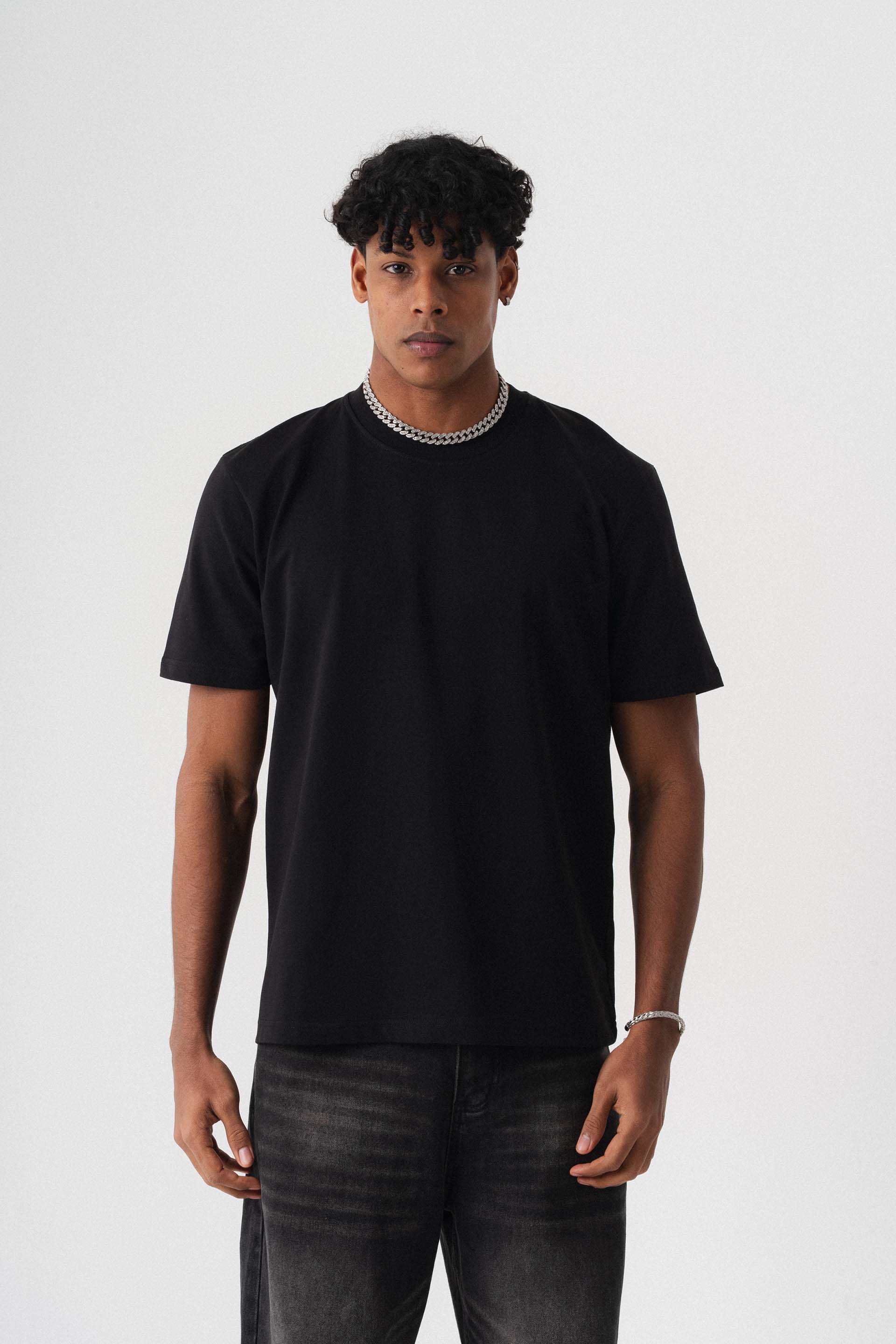 Oversize Basic Siyah T-Shirt