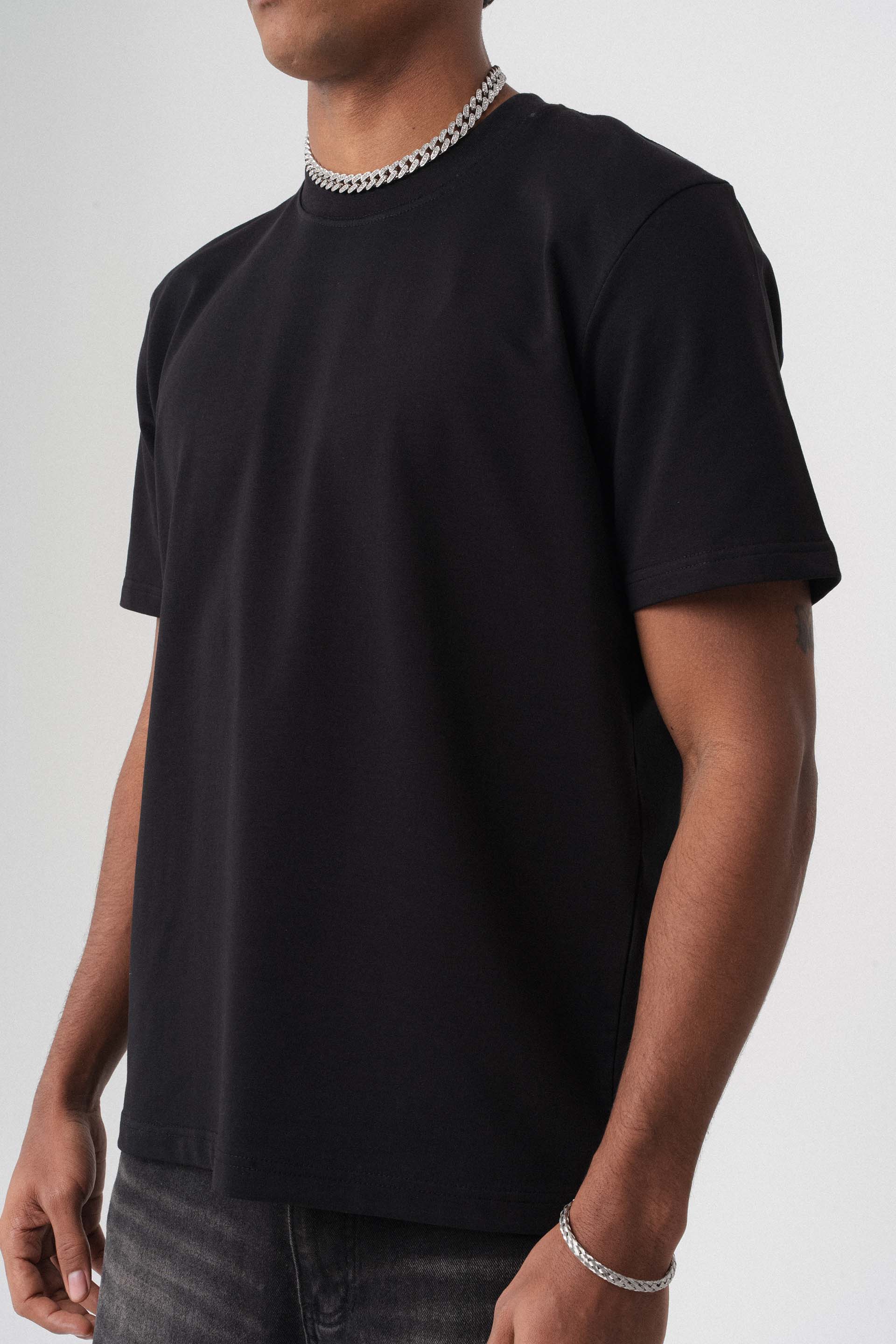 Oversize Basic Siyah T-Shirt