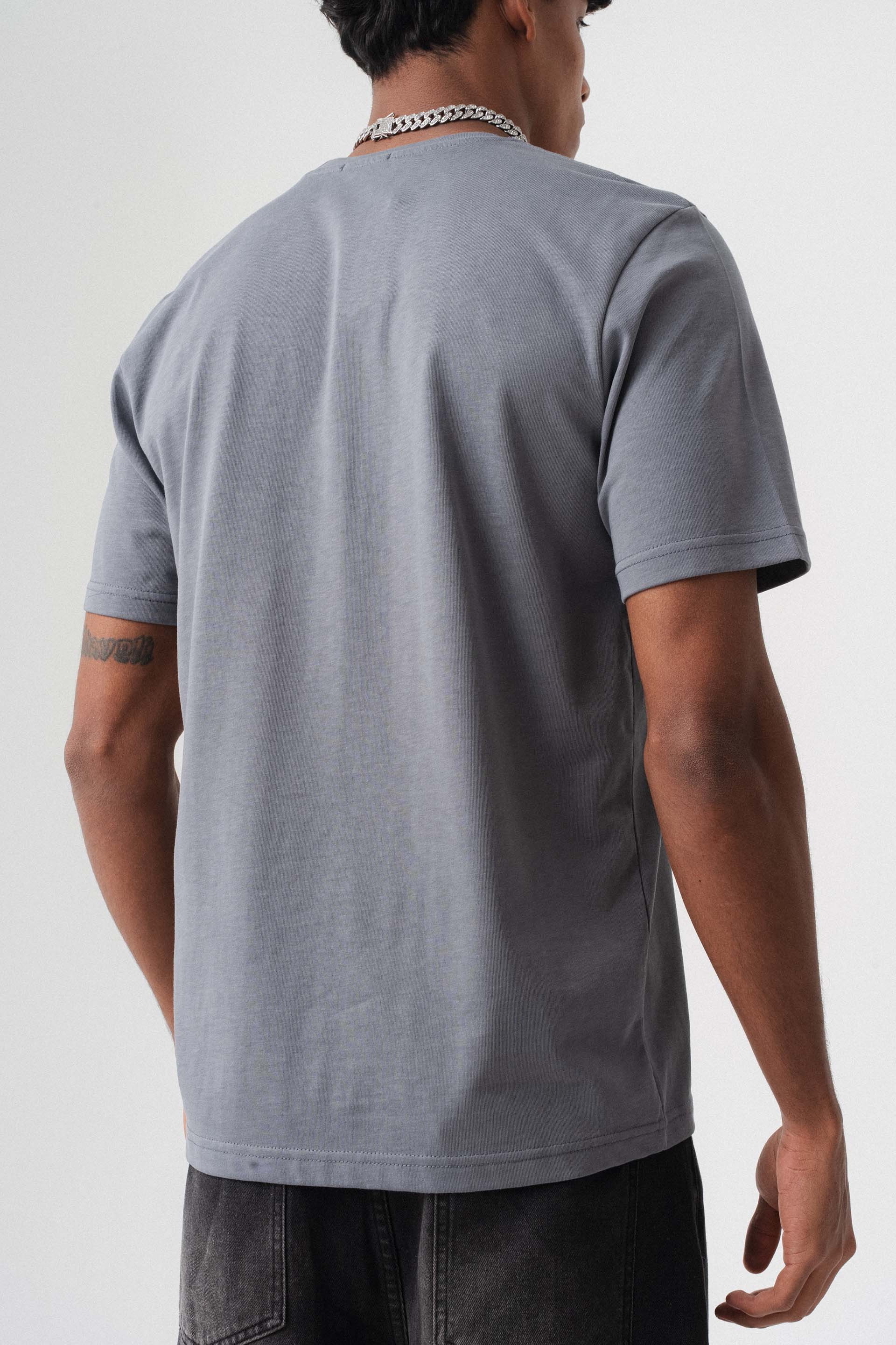 Oversize Basic Gri T-Shirt