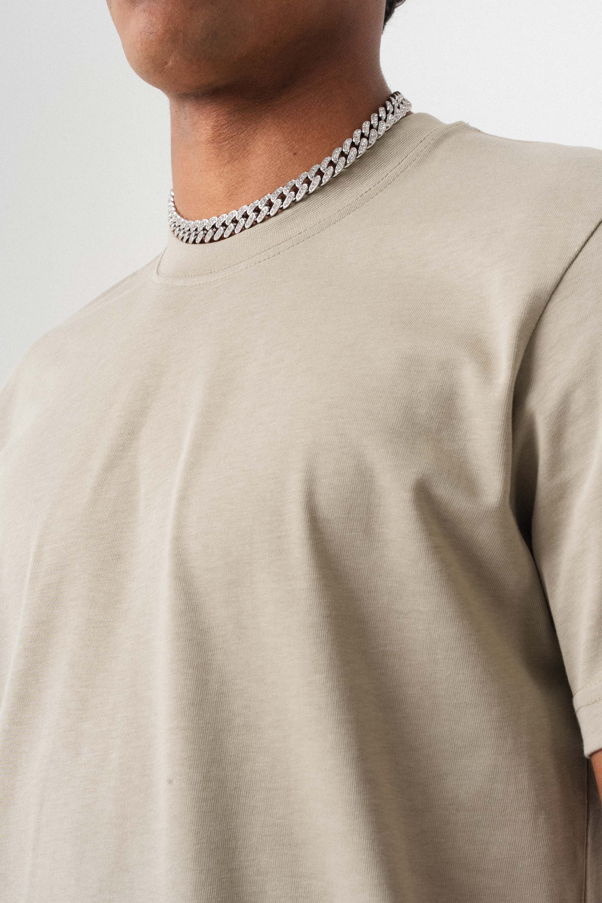 Oversize Basic Açık Bej T-Shirt