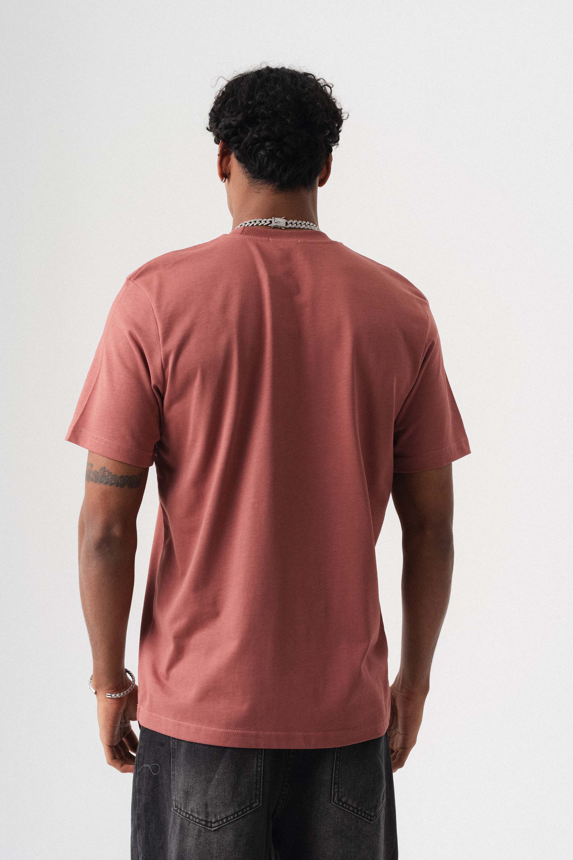 Oversize Basic Gül Kurusu T-Shirt
