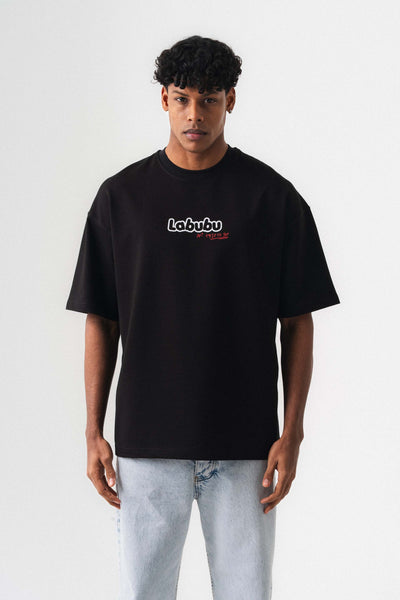Labubu Siyah Oversize Baskılı T-Shirt