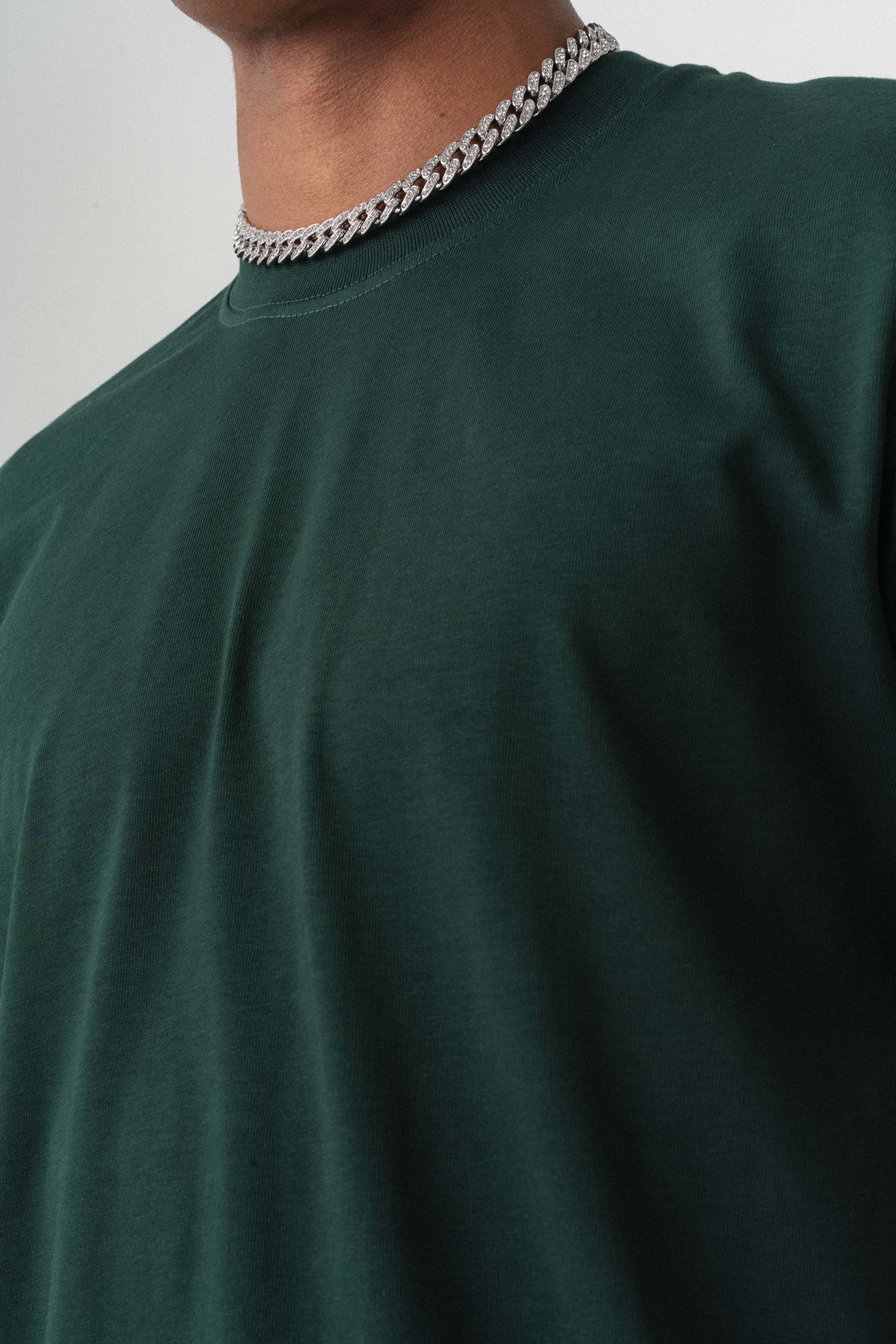 Oversize Basic Koyu Yeşil T-Shirt