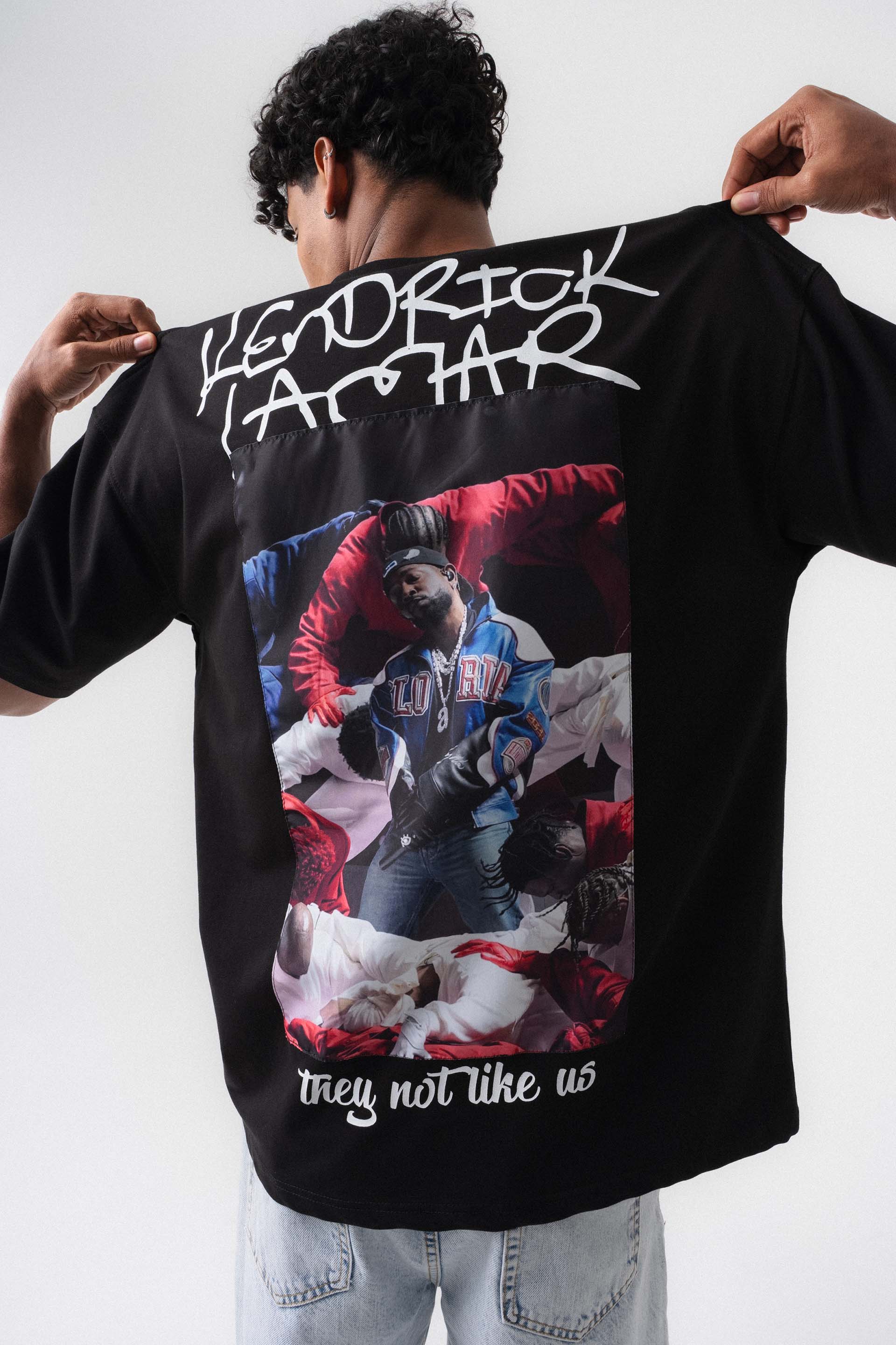 Kendrick Lamar Siyah Oversize Baskılı T-Shirt