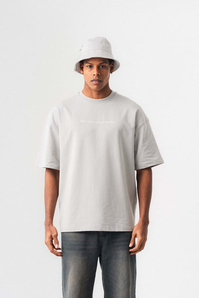 The Dons Of All Mafia Gri Oversize Baskılı T-Shirt