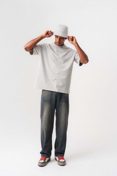The Dons Of All Mafia Gri Oversize Baskılı T-Shirt