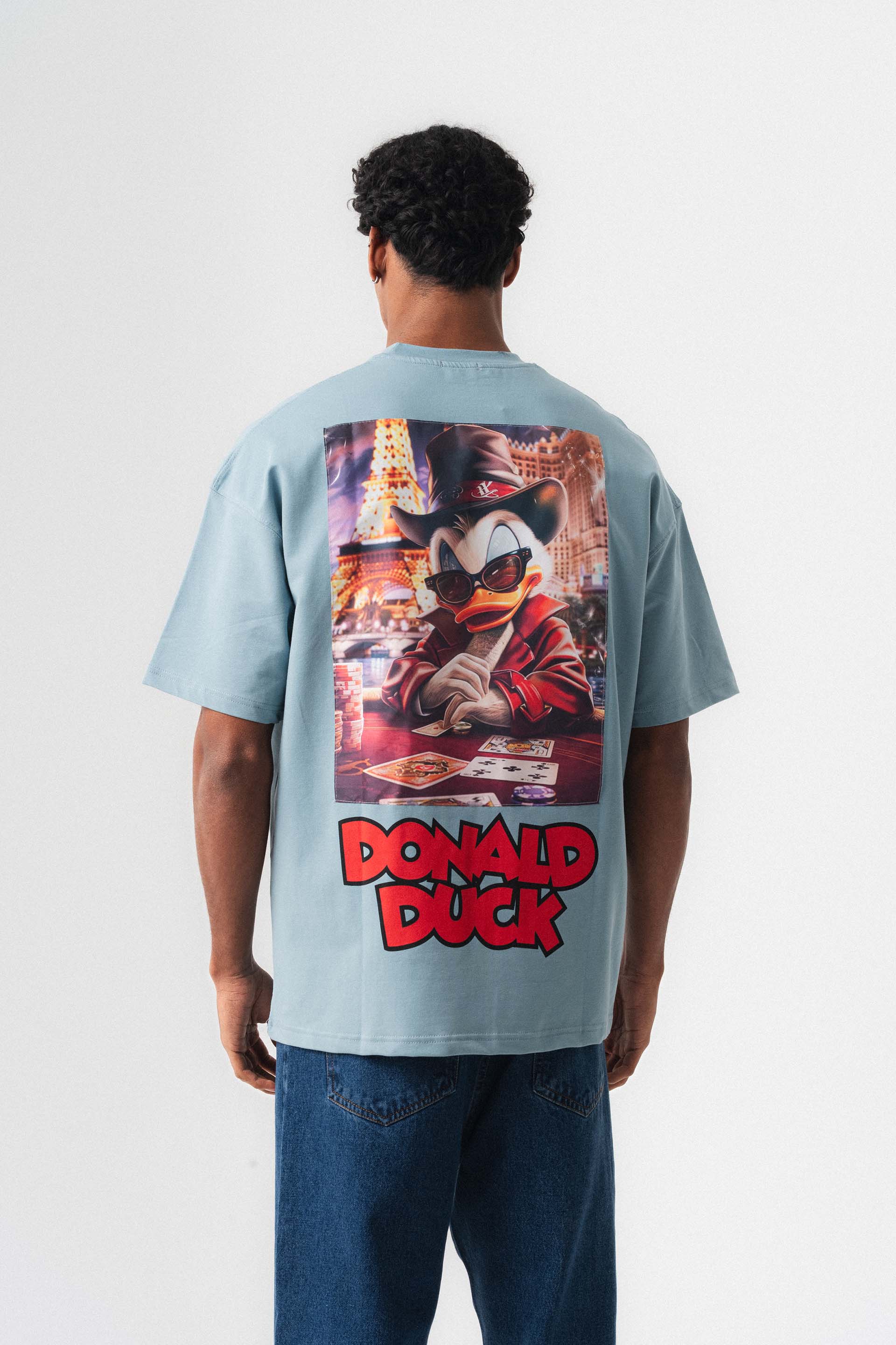 Donald Duck Pudra Oversize Baskılı T-Shirt