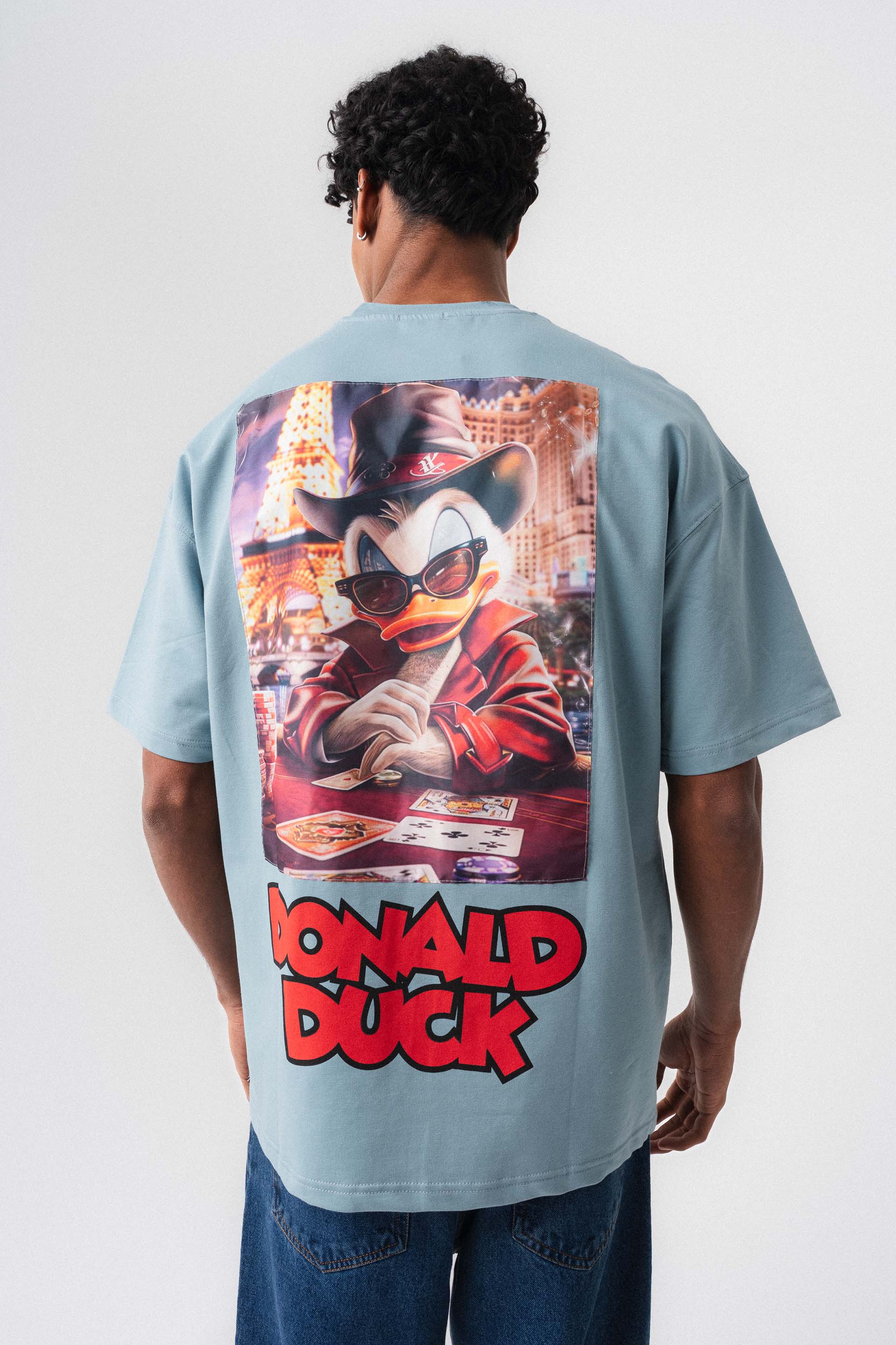 Donald Duck Pudra Oversize Baskılı T-Shirt