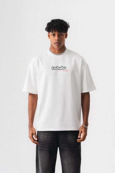 Labubu Beyaz Oversize Baskılı T-Shirt
