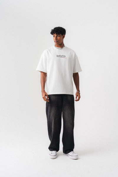 Labubu Beyaz Oversize Baskılı T-Shirt
